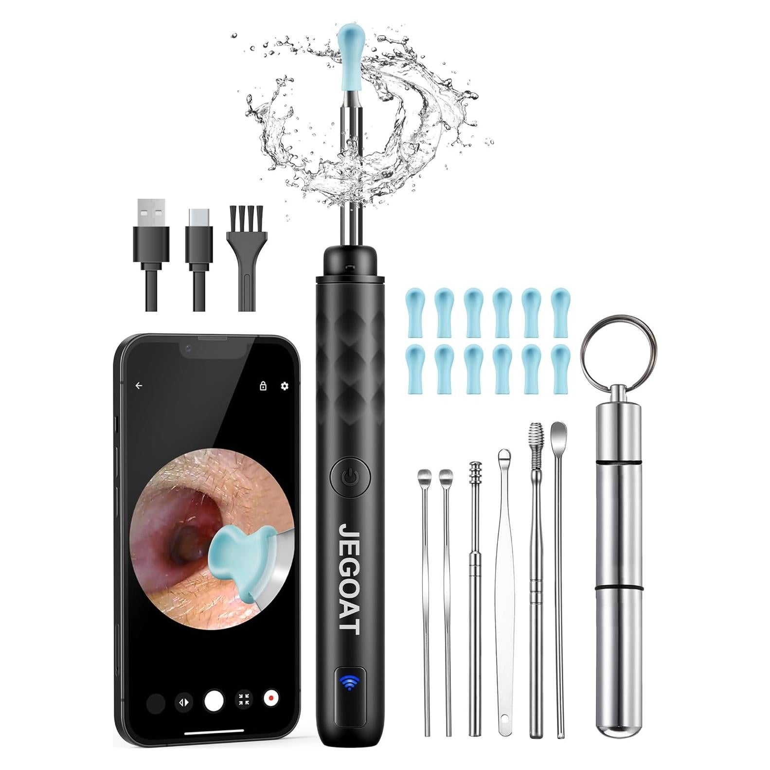 Kit de Eliminación de Cerumen Jegoat S9 con Cámara 1296P HD