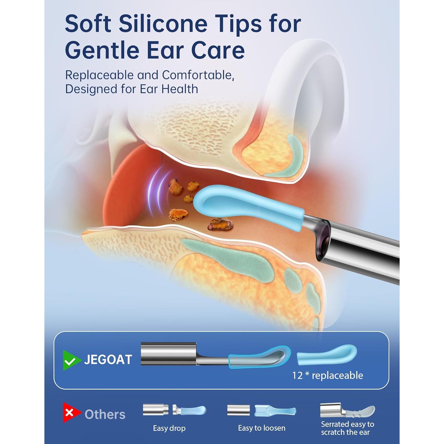 Kit de Eliminación de Cerumen Jegoat S9 con Cámara 1296P HD