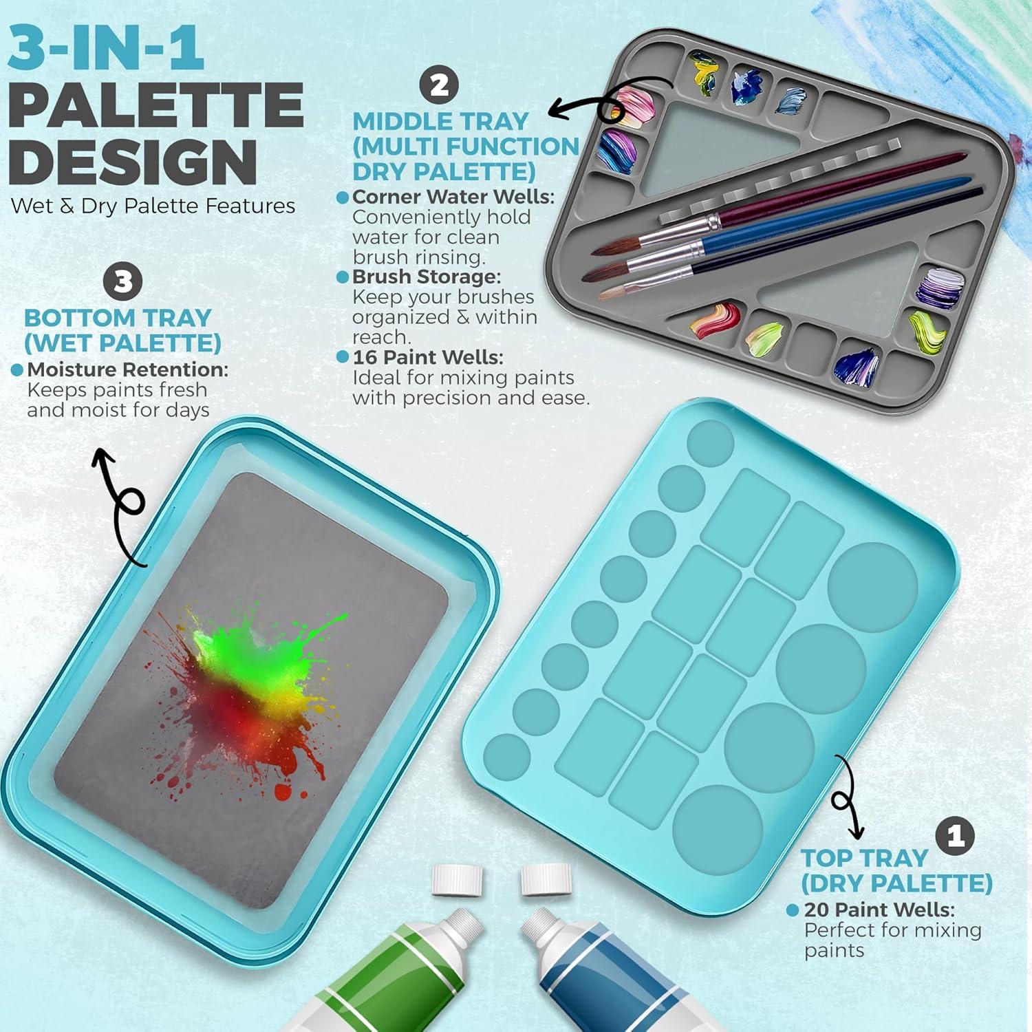 Paleta Húmeda Piccassio 3 en 1 para Pintura Miniaturas