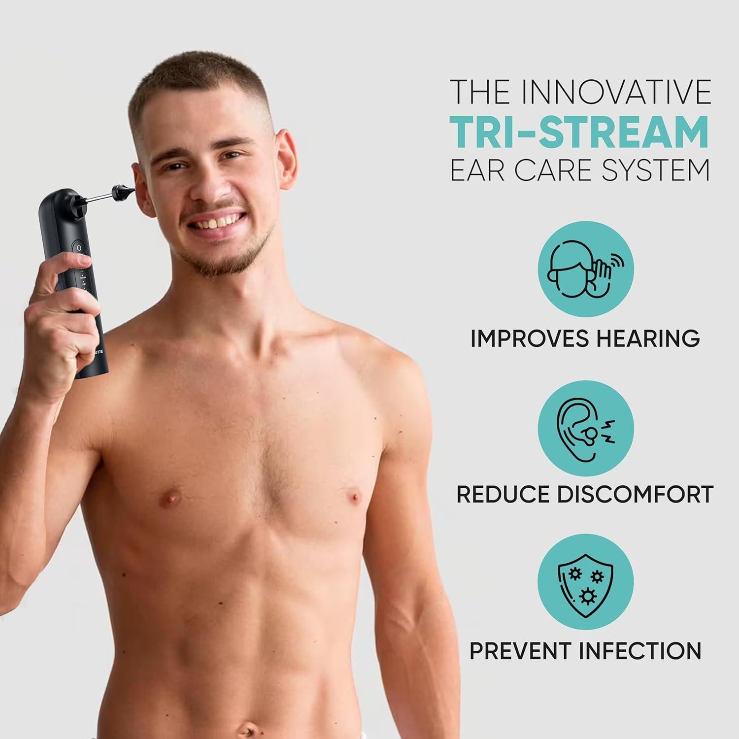 Kit de Limpieza de Oídos Eléctrico EarBrite - Irrigador Profesional