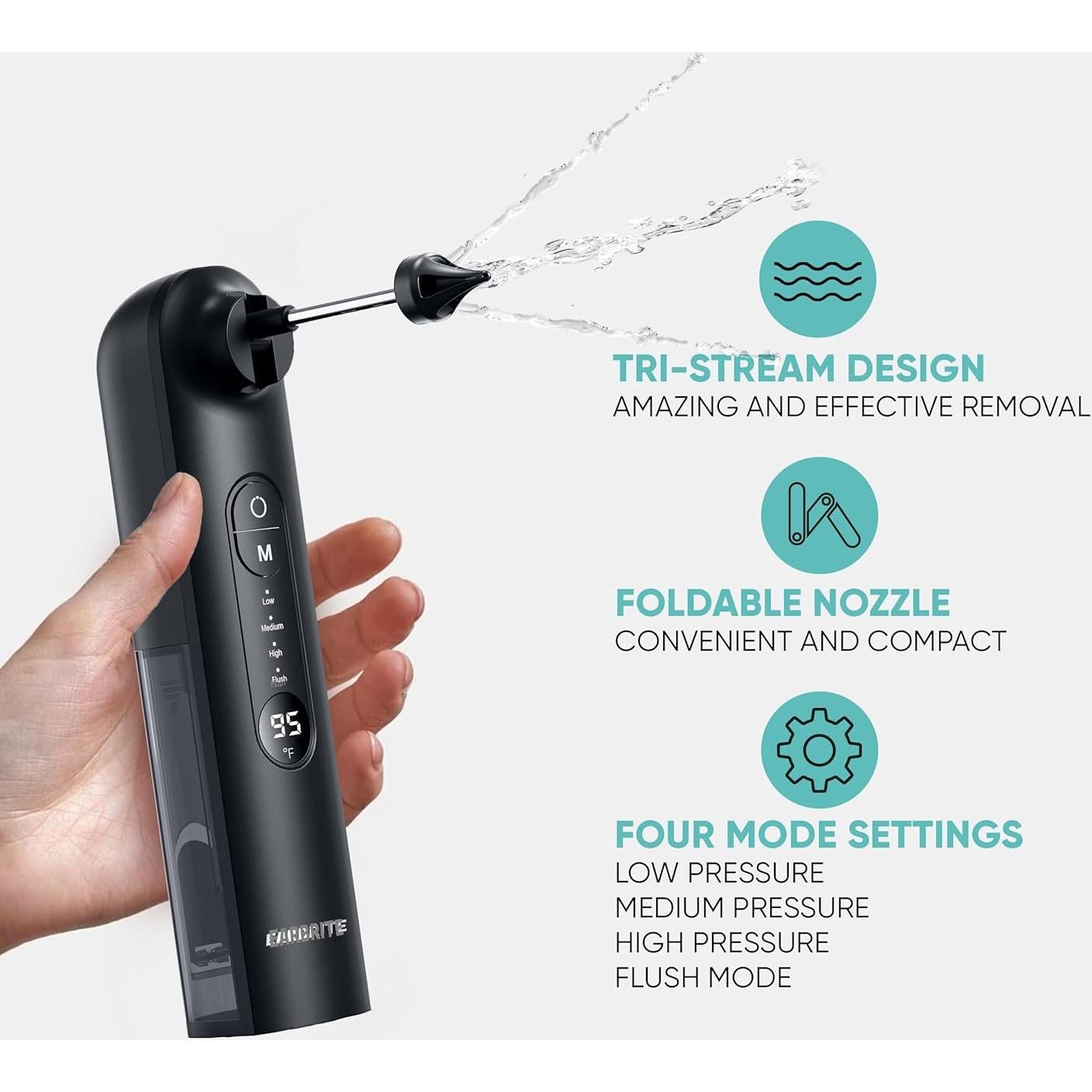 Kit de Limpieza de Oídos Eléctrico EarBrite - Irrigador Profesional