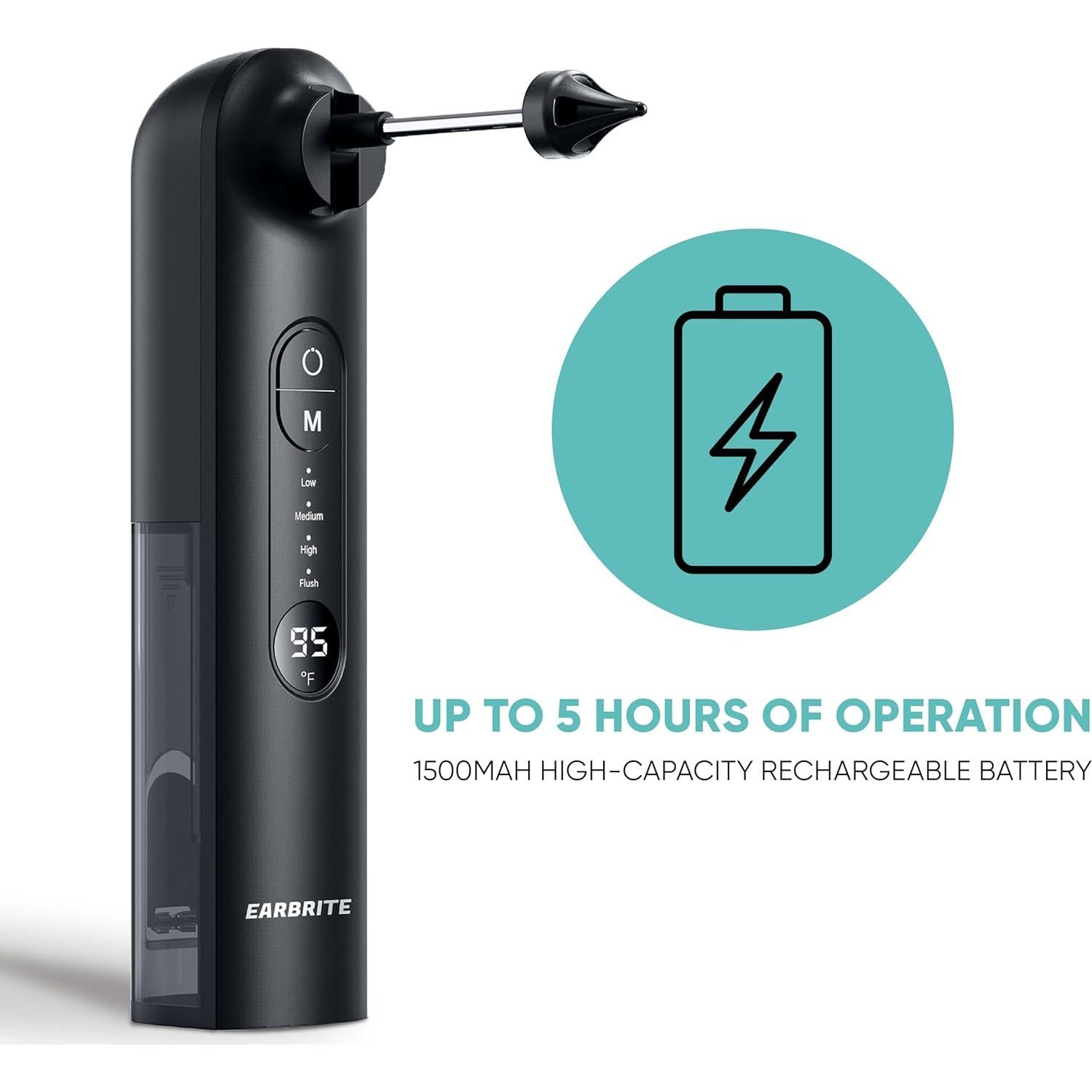 Kit de Limpieza de Oídos Eléctrico EarBrite - Irrigador Profesional