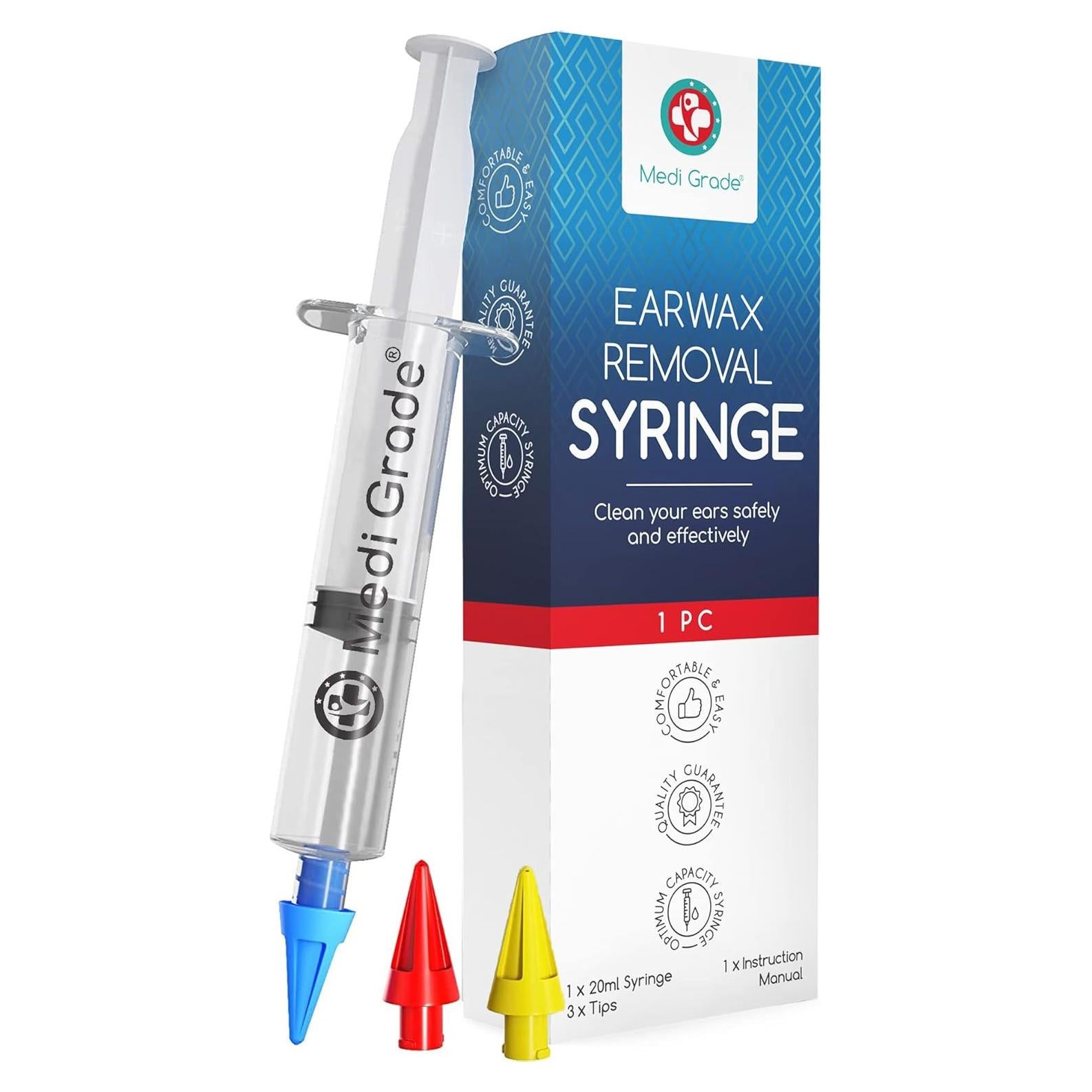 Jeringa de Oído Medi Grade con 3 Puntas para Cerumen