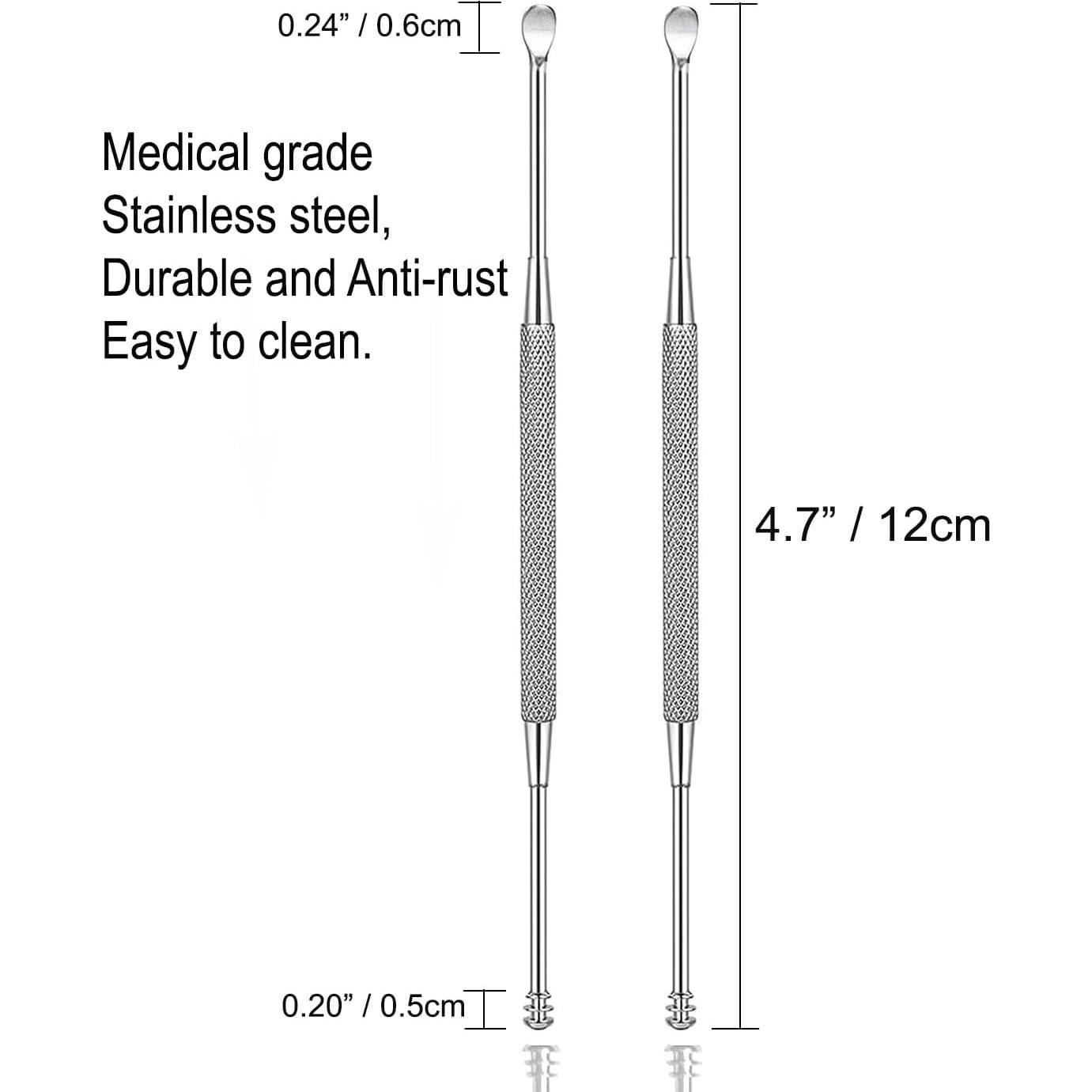 Cuchara de acero inoxidable Luxxii para oídos - Paquete de 2