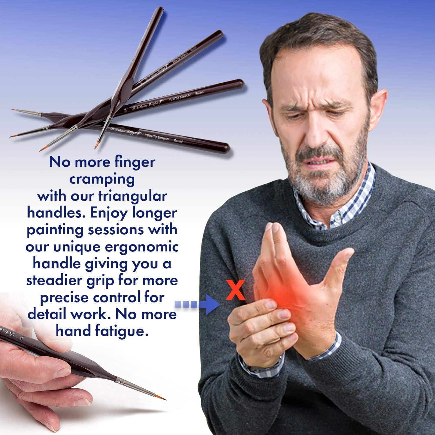 Juego de Pinceles D'Artisan 4pc Punta Fina para Miniaturas