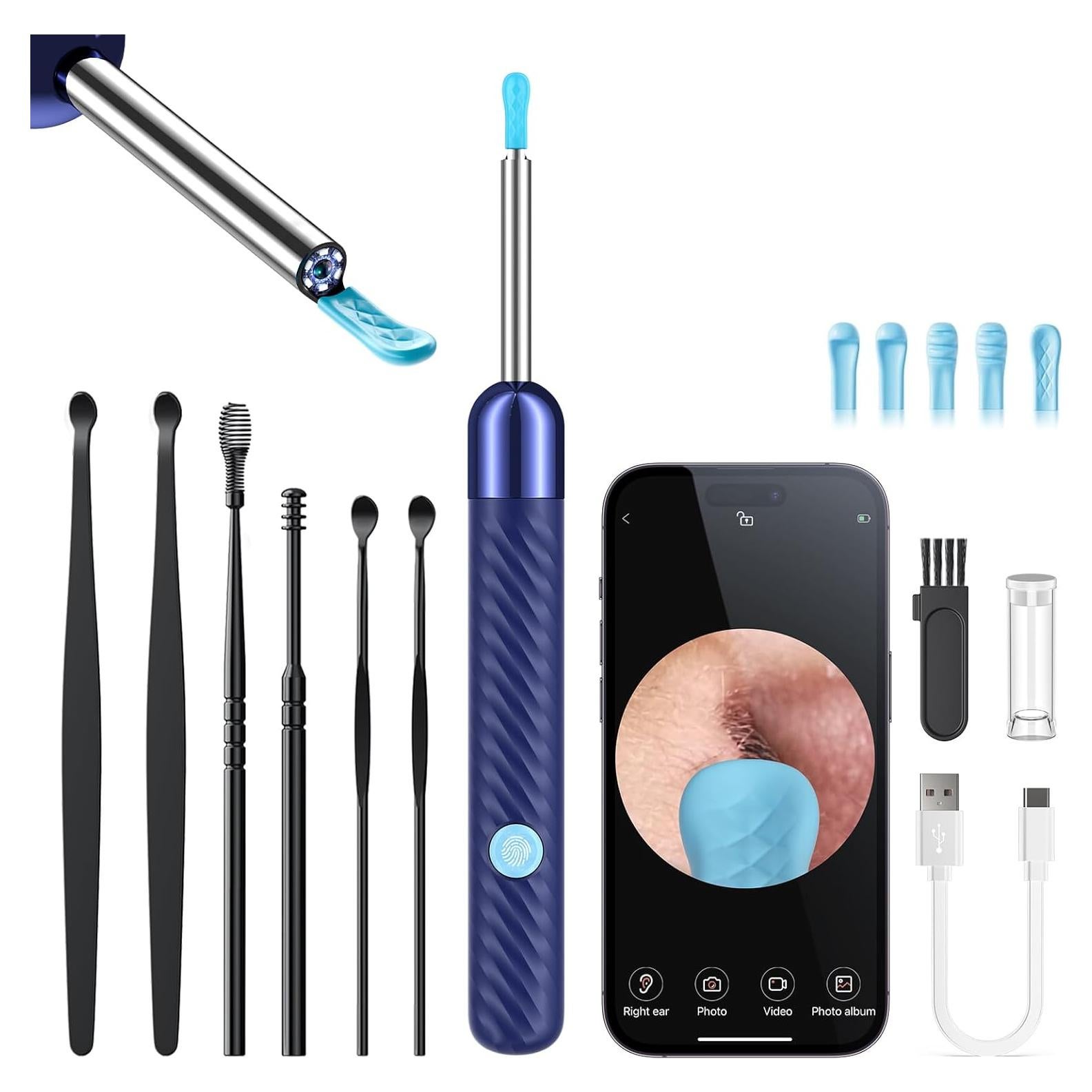 Limpiador de Oídos LENGIN X6 con Cámara 1080P y 6 Cucharas