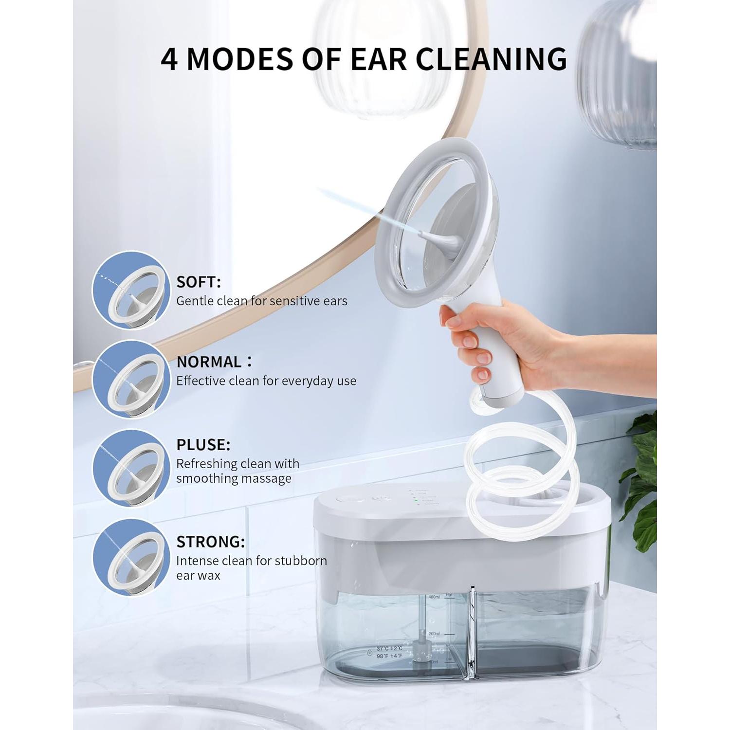 Limpiador de Oídos Eléctrico KAUGIC con 4 Modos y 400ml