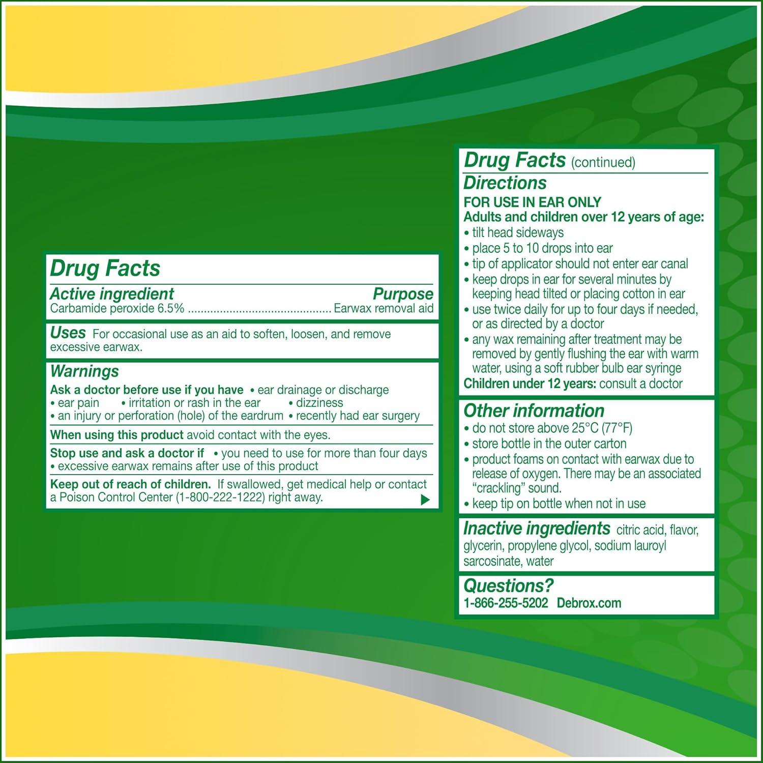 Debrox Gotas Eliminación Cerumen 15 ml Paquete de 2