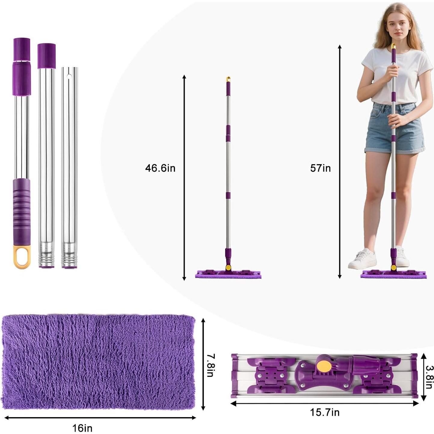 Mop de Suelo ITTAR 40 cm Profesional con 5 Paños Reutilizables