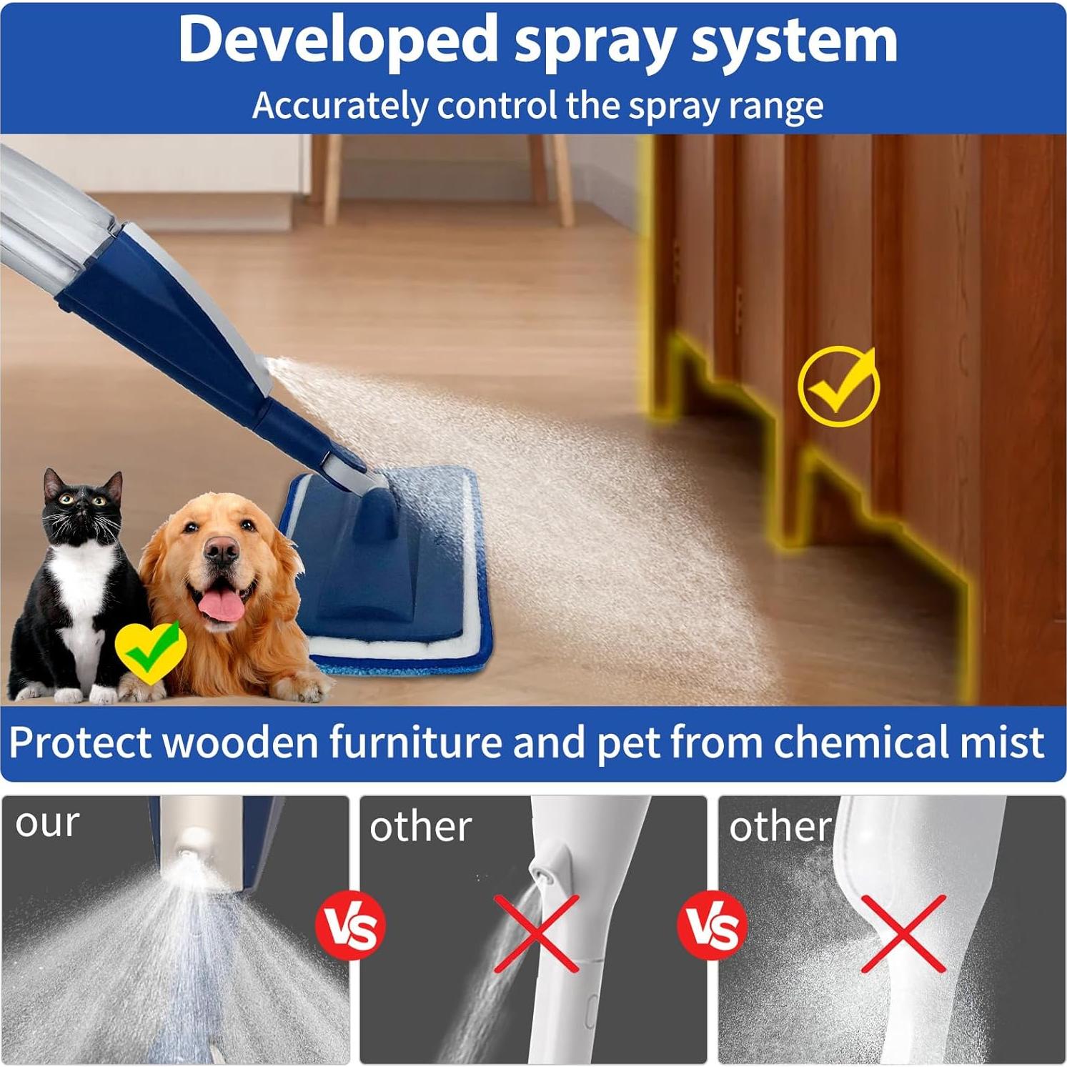 Mopa de Spray Húmedo Zoonlion con Botella 414 ml y 3 Almohadillas