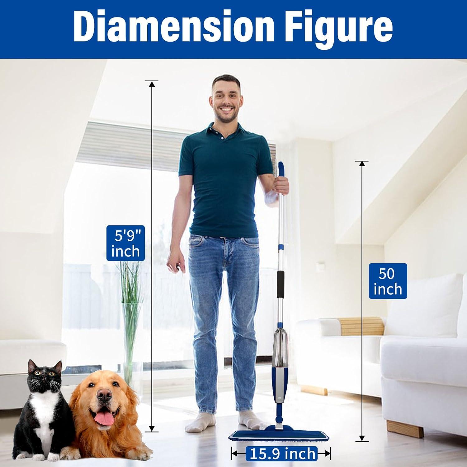 Mopa de Spray Húmedo Zoonlion con Botella 414 ml y 3 Almohadillas