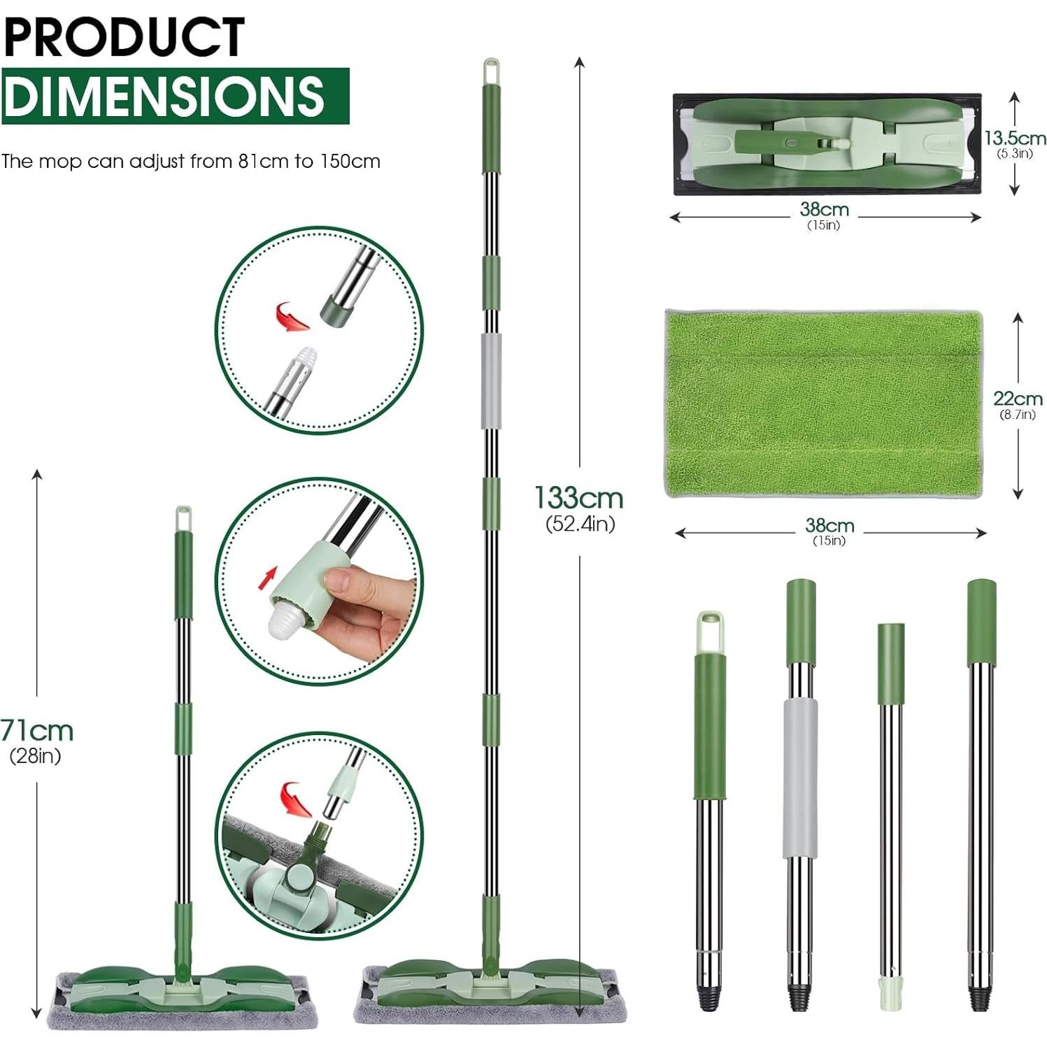Mopa de Microfibra MASTERTOP con Mango Ajustable 133 cm