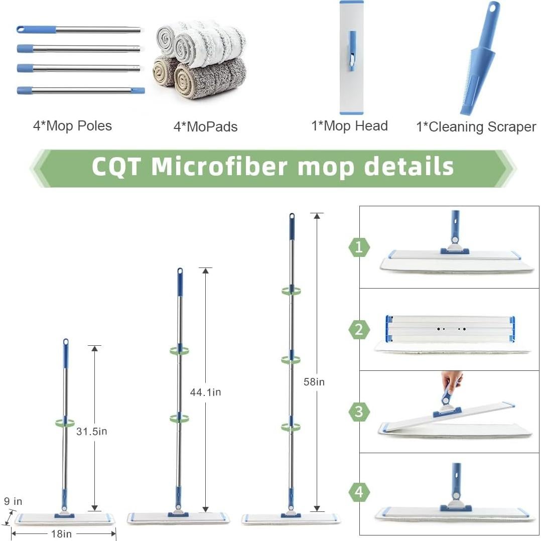 Sistema de limpieza mopas microfibra CQT 45,72 cm con 4 almohadillas