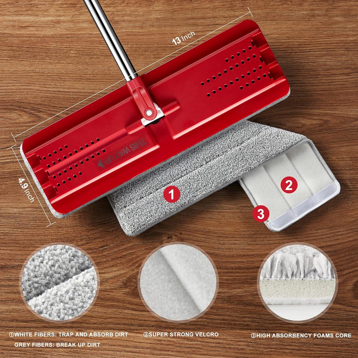 Mopa plana BOSHENG con almohadilla microfibra 33x12 cm