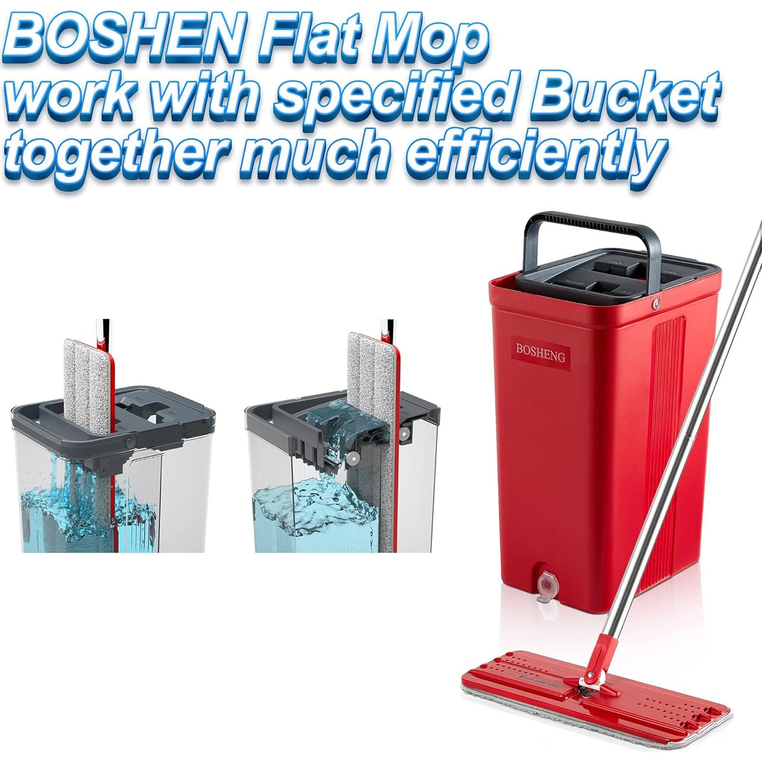 Mopa plana BOSHENG con almohadilla microfibra 33x12 cm