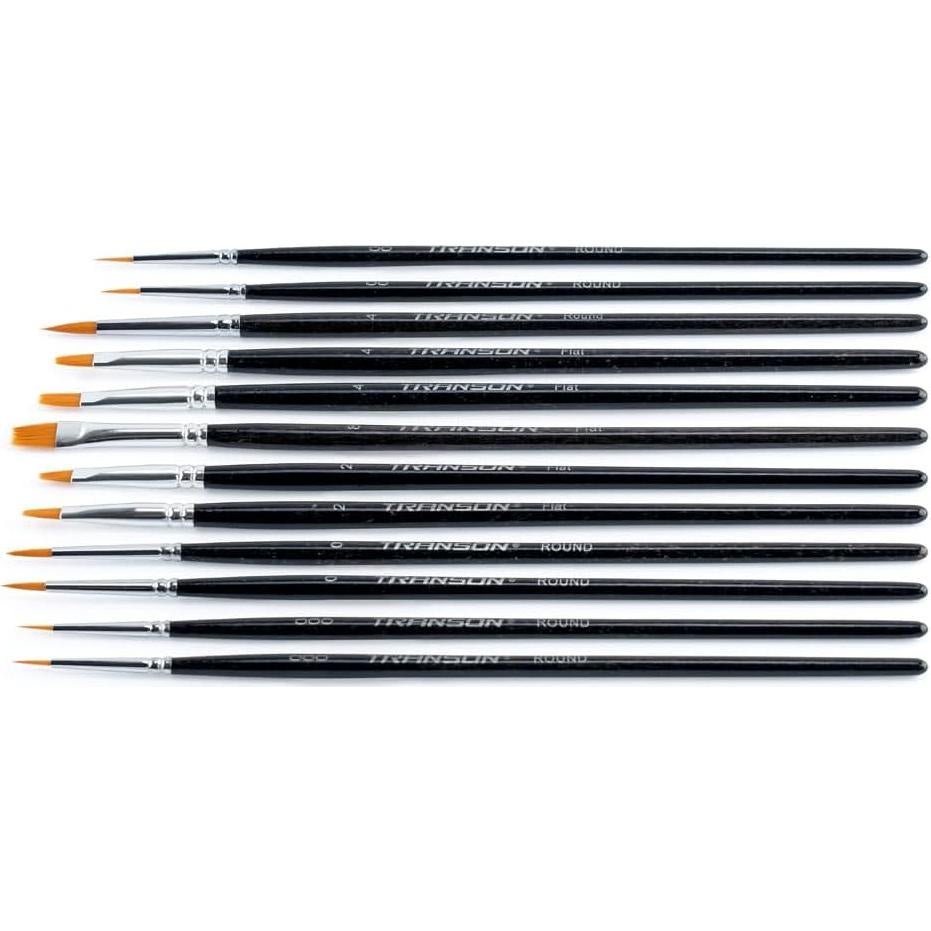 Set de Pinceles de Detalle Transon 12 Piezas Nylon