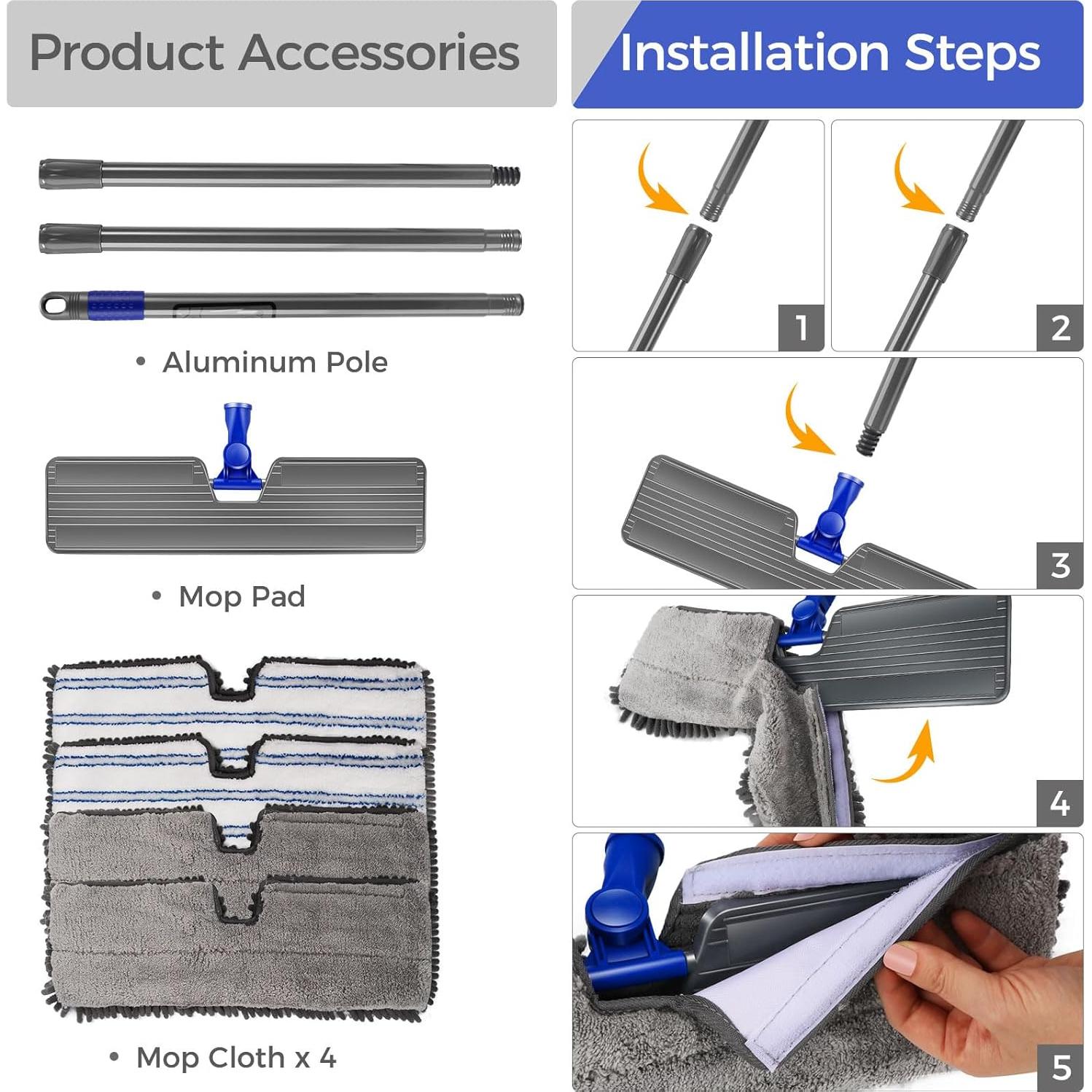 Mopa de Microfibra MASTERTOP con Mango Extensible 114 cm