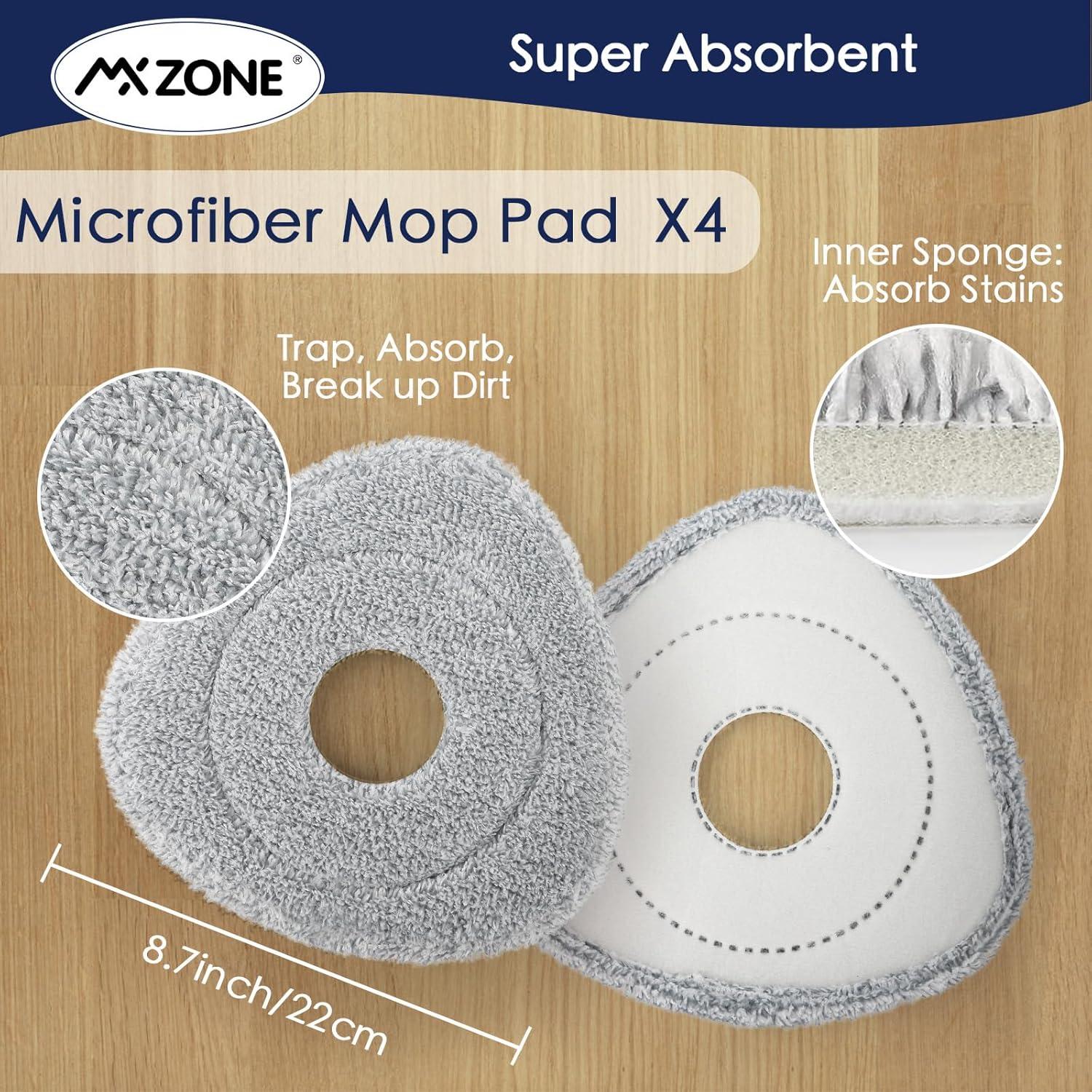 Almohadillas de Mop de Giro MXZONE 4 Pzas Microfibra Lavables