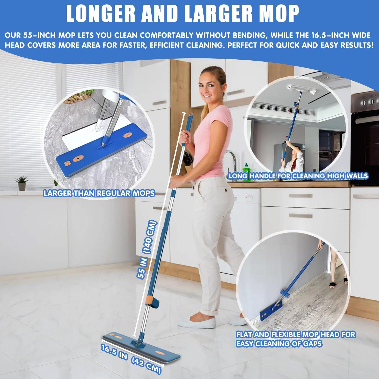 Mopa plana autolimpiable IKIMAKIST 42 cm con 3 almohadillas