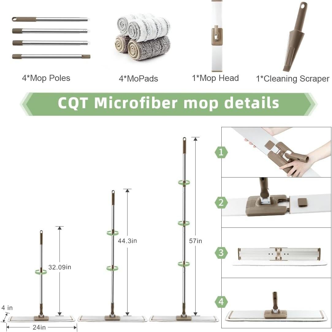 Trapeador de Microfibra CQT 60,96 cm con Mango de Acero