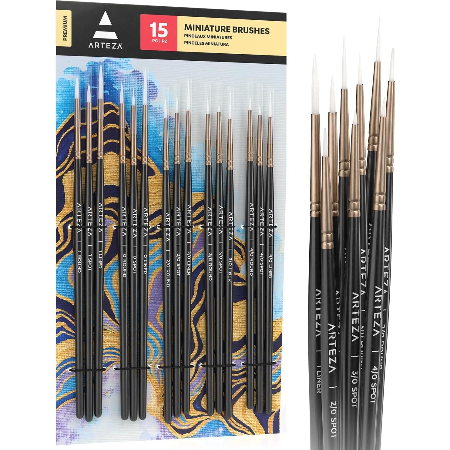 Set de 15 Pinceles de Detalle ARTEZA para Miniaturas