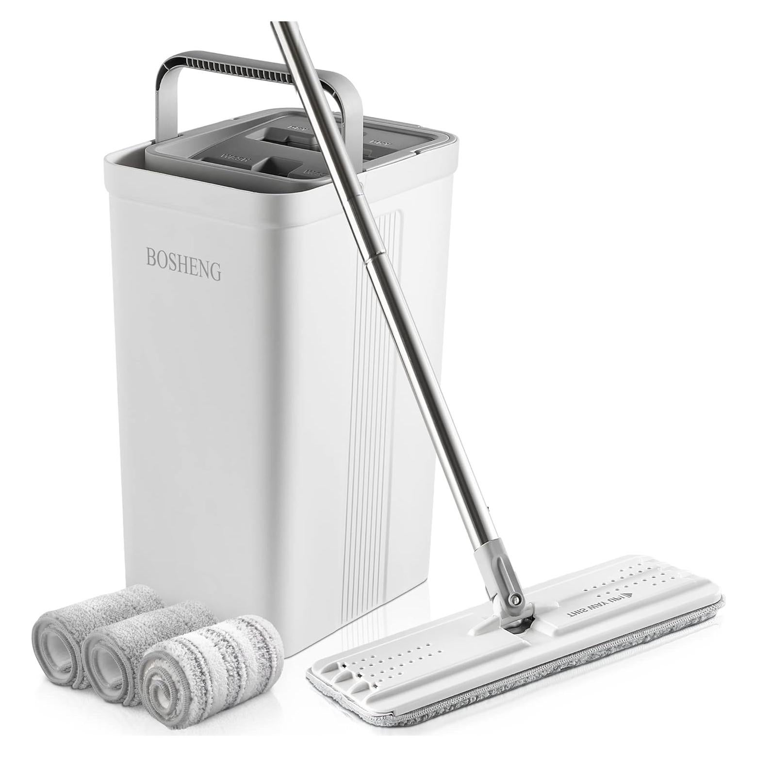 Juego de Mopa y Cubo BOSHENG con Escurridor y 3 Paños