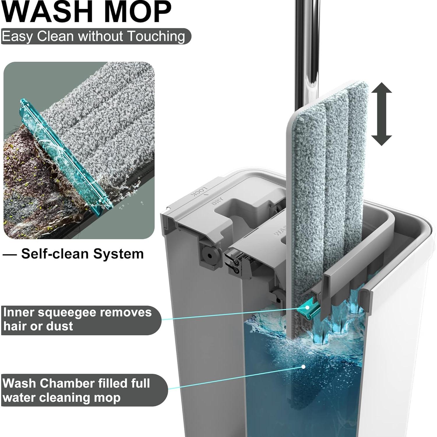 Juego de Mopa y Cubo BOSHENG con Escurridor y 3 Paños