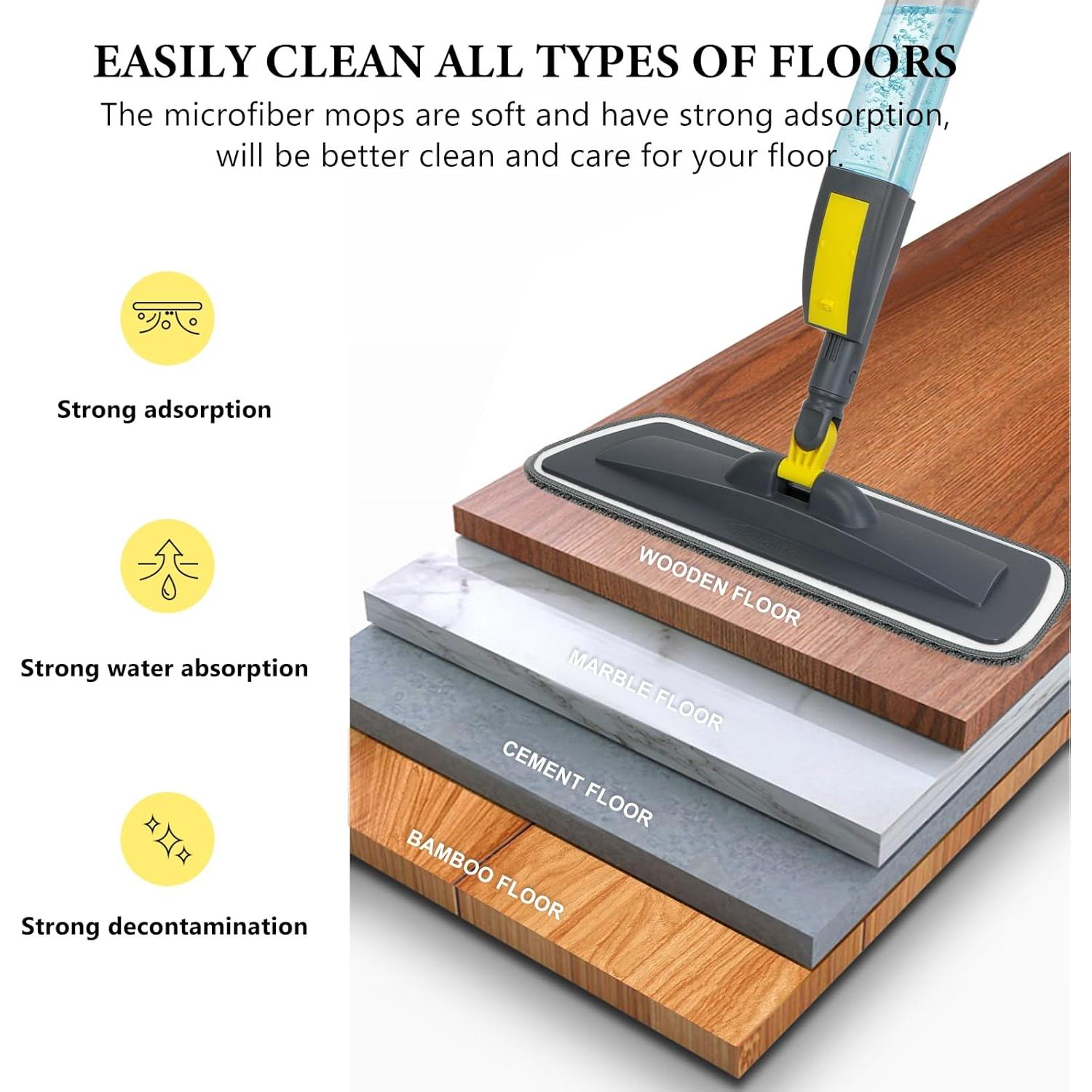 Mop de Spray NileHome con 2 Almohadillas y 400ml