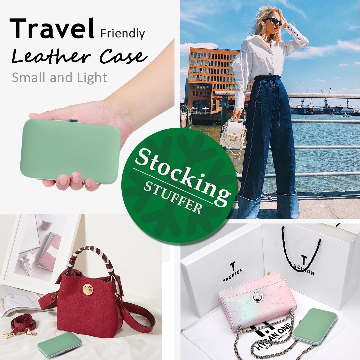 Juego de Manicura 10 en 1 HANTEKAS Verde Jade Acero Inoxidable