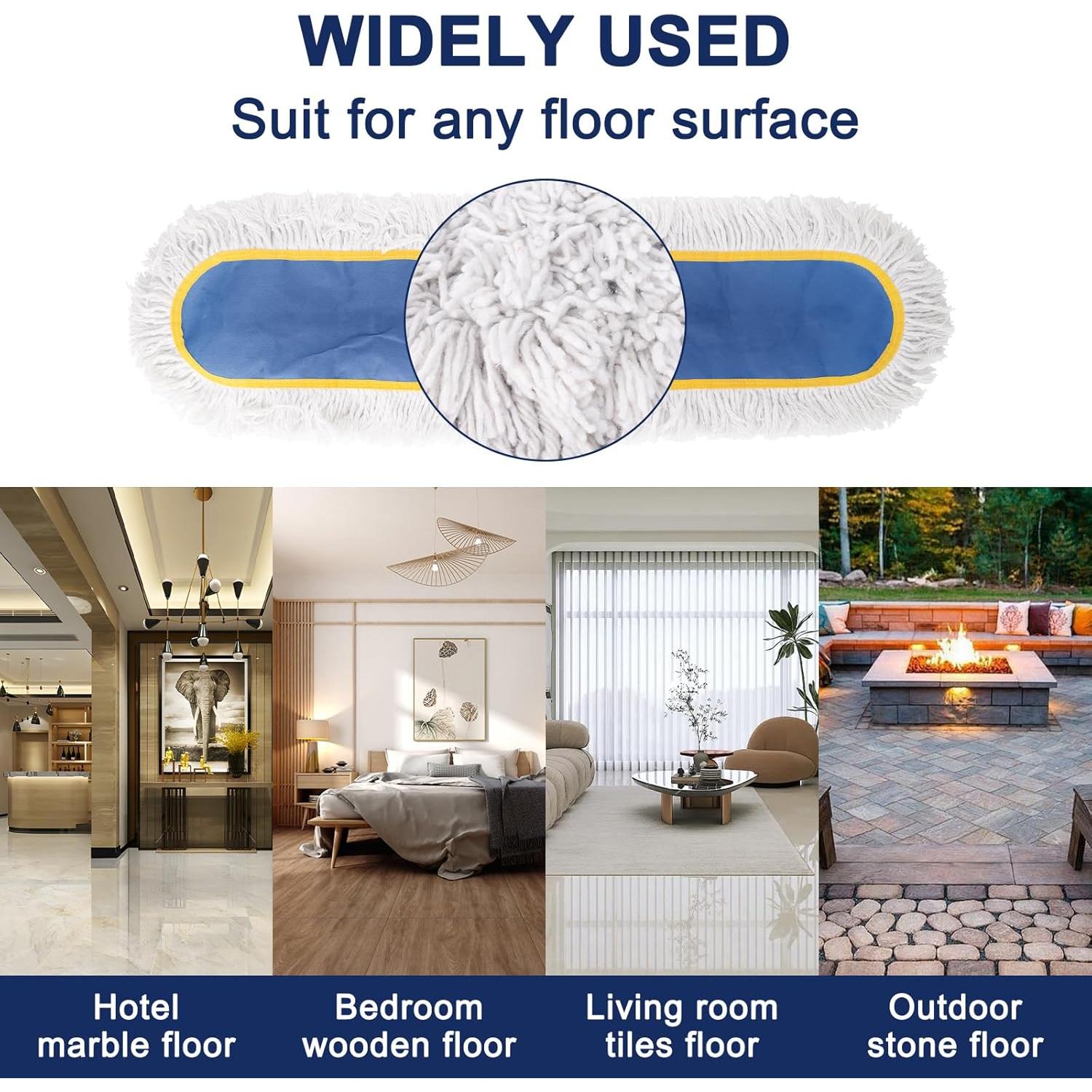 Mopa de Polvo KeFanta 60 cm Reutilizable para Pisos