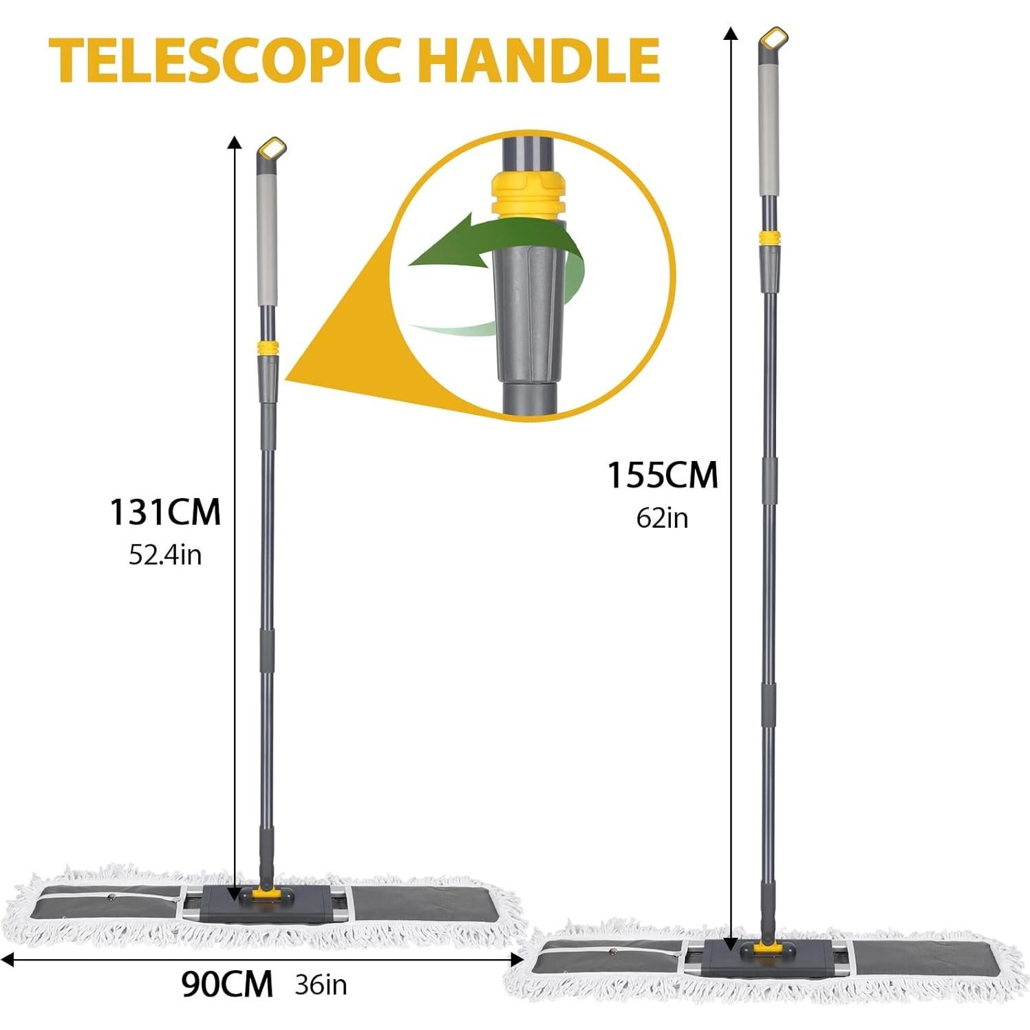 Mop Profesional Industrial MASTERTOP 91 cm con Mango Telescópico
