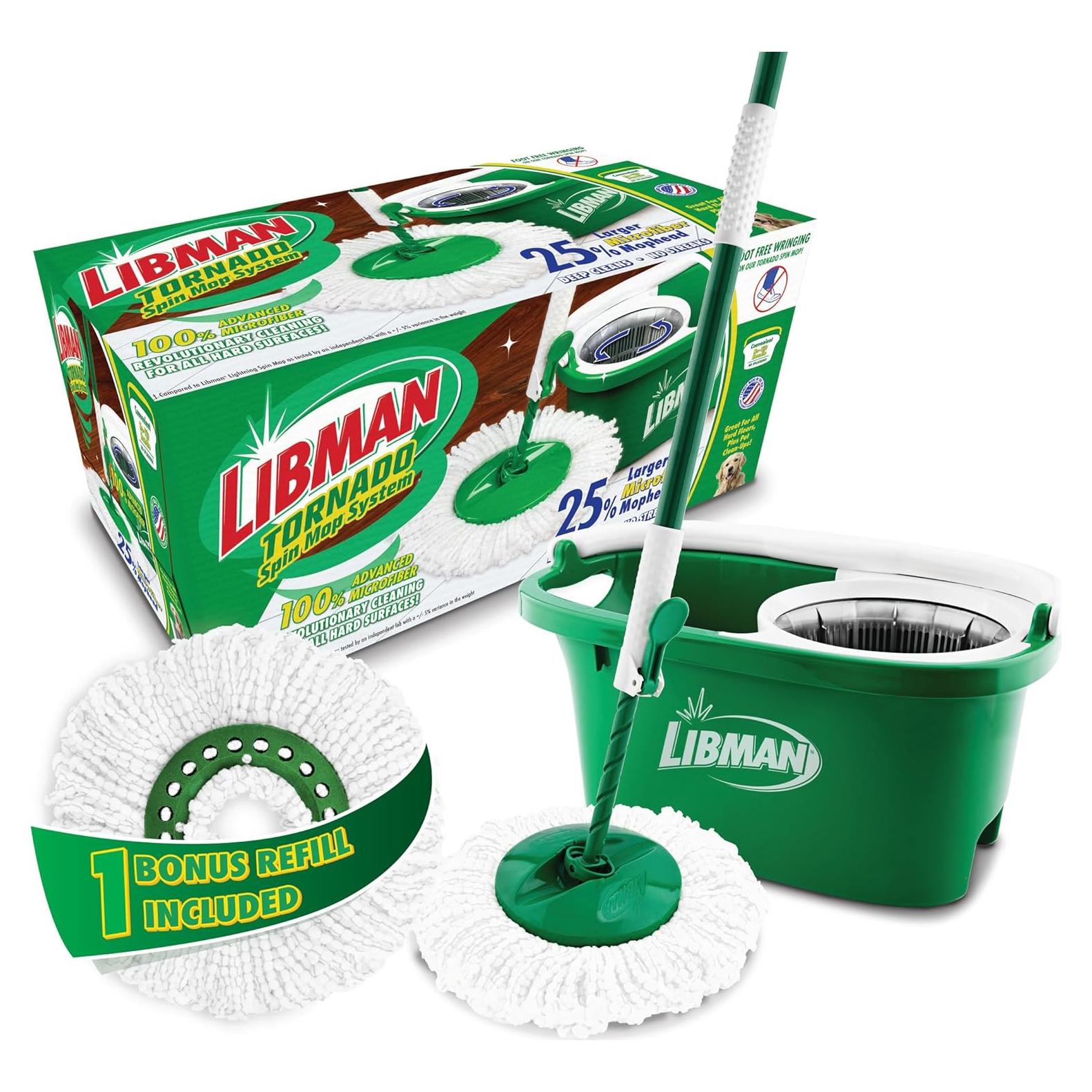 Trapeador Tornado Libman con Cubo y 2 Cabezas Microfibra