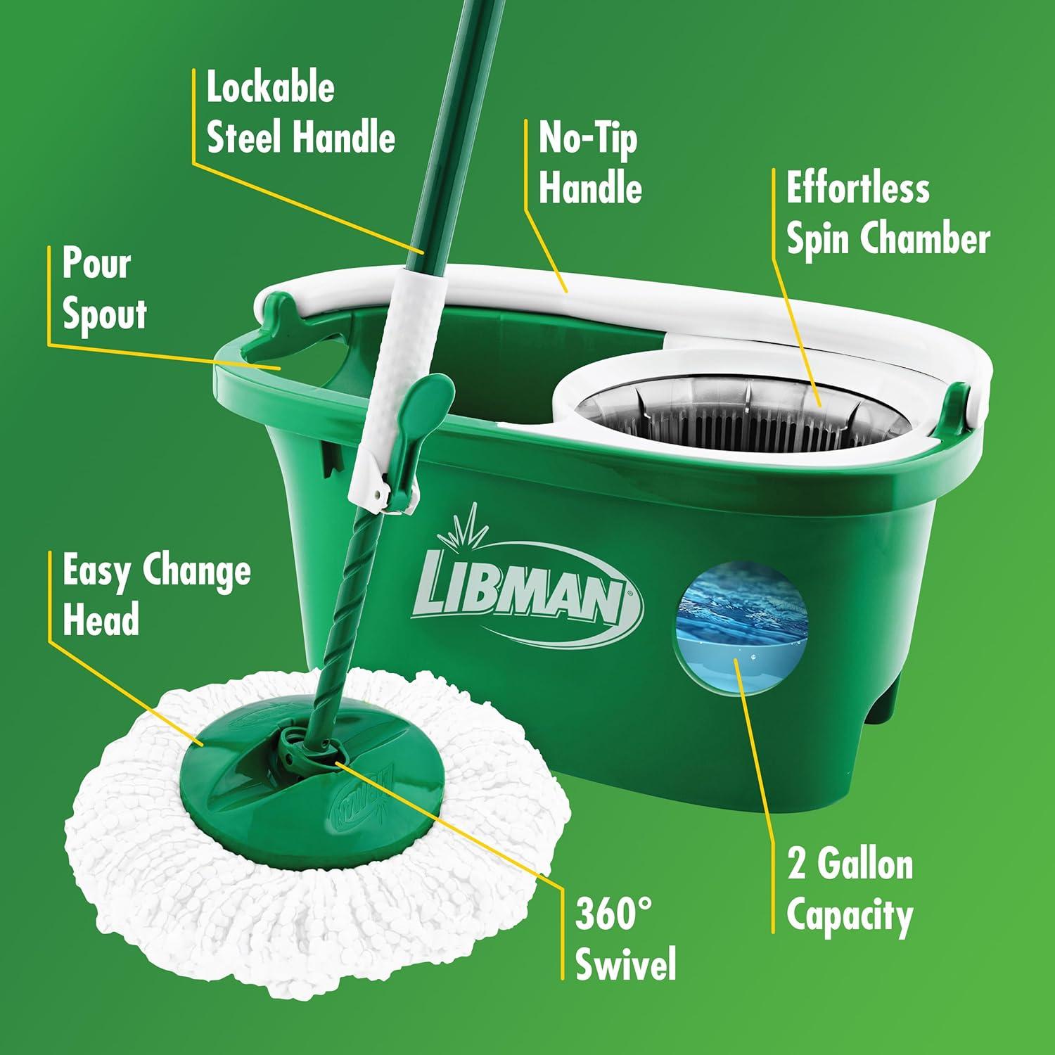 Trapeador Tornado Libman con Cubo y 2 Cabezas Microfibra