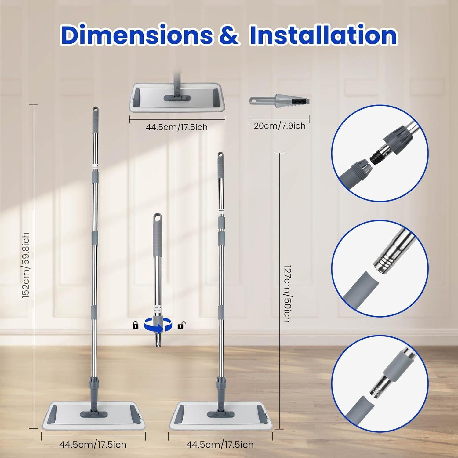 Mopa de Microfibra Silkyhose 45.72 cm con 4 Almohadillas