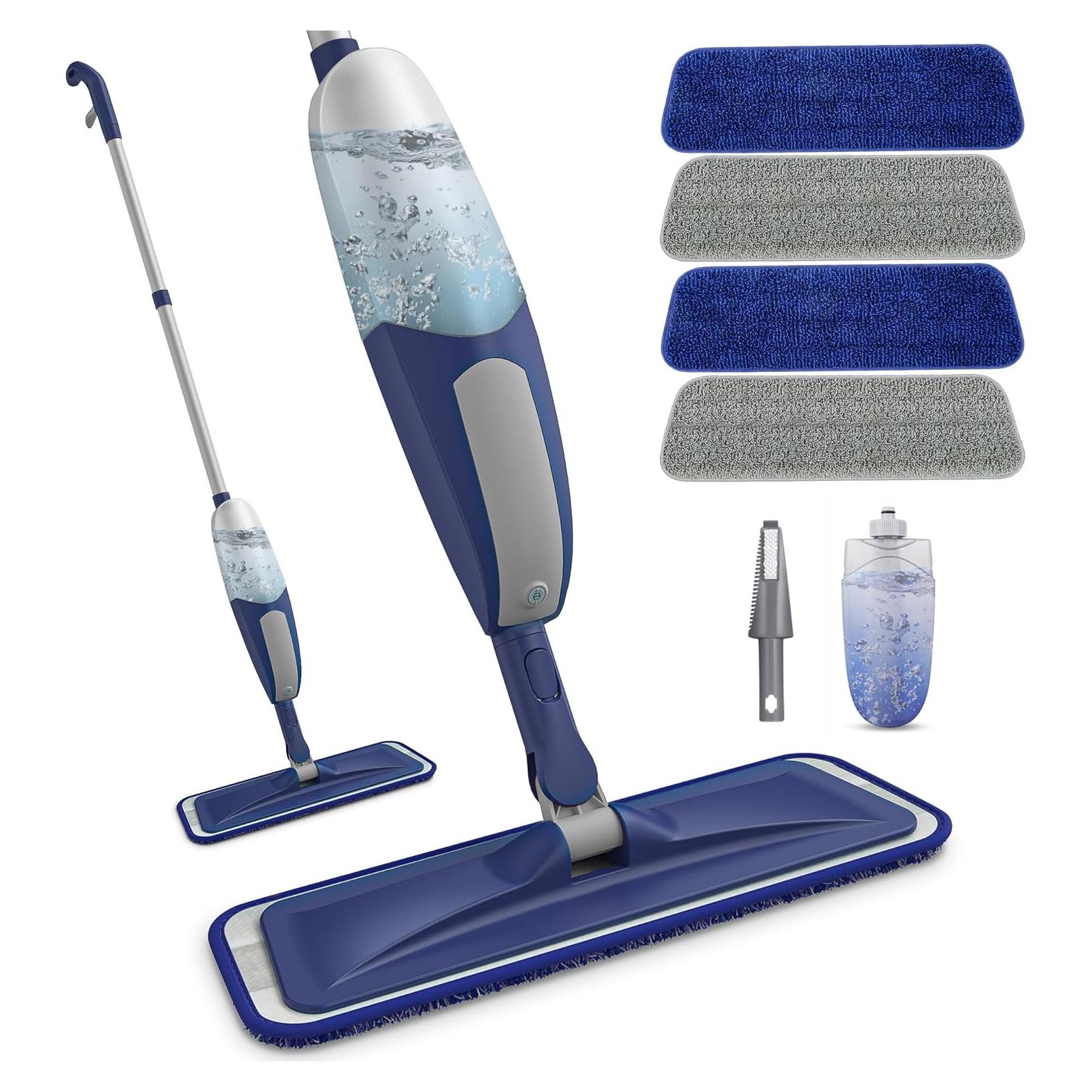 Mopa de Spray BPAWA 550ML con 4 Paños Lavables para Pisos