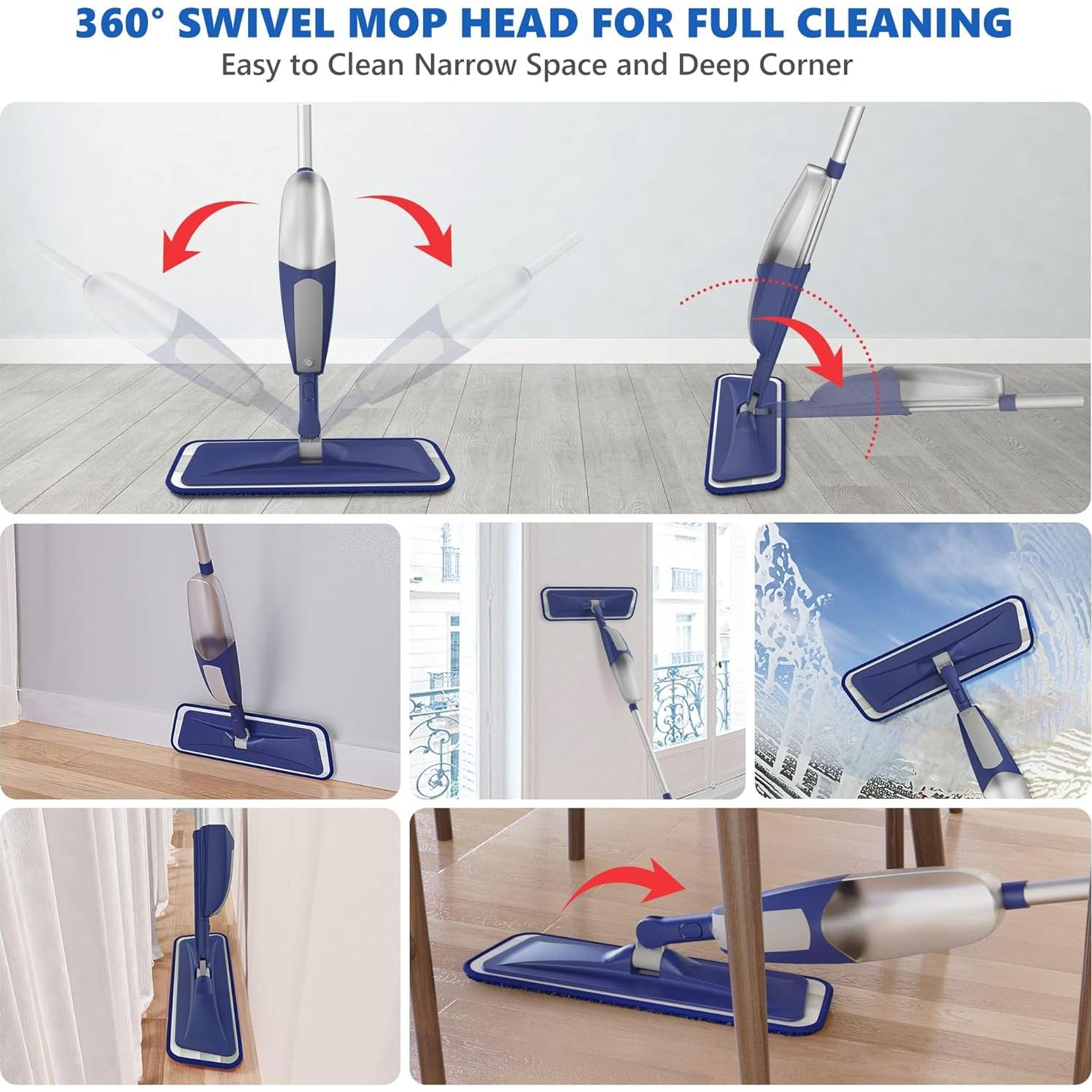 Mopa de Spray BPAWA 550ML con 4 Paños Lavables para Pisos