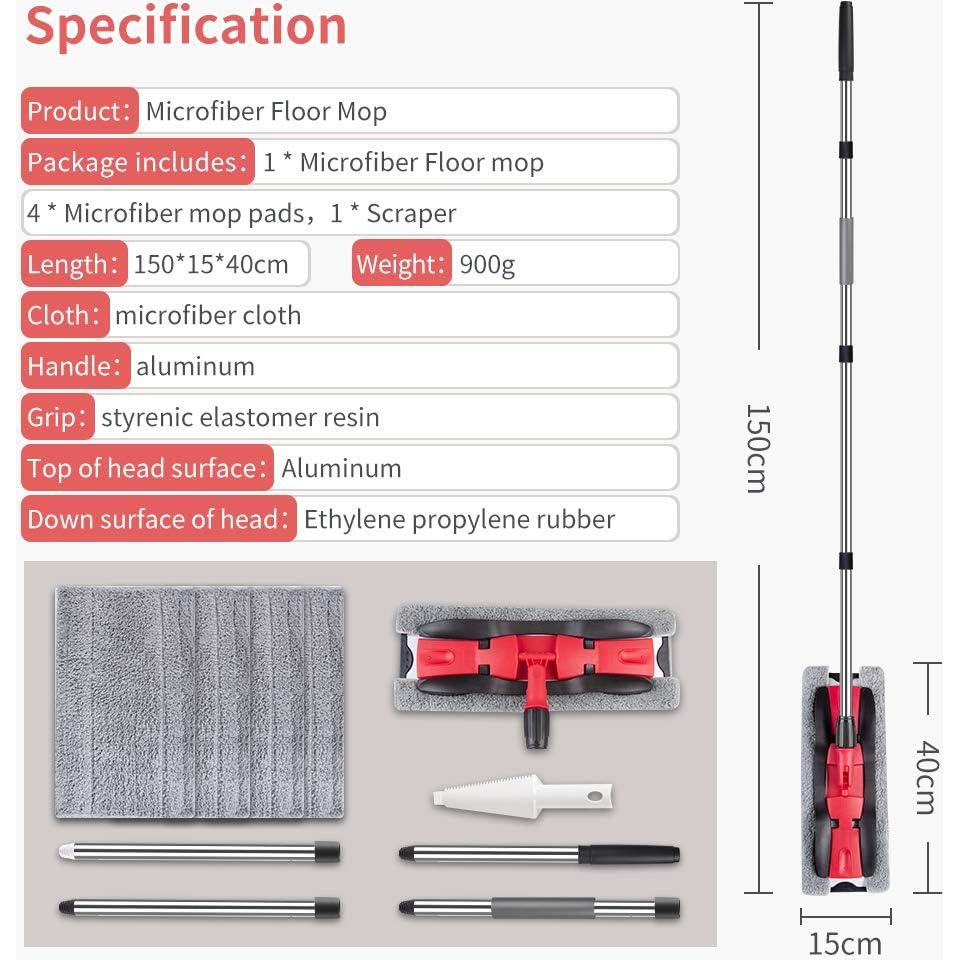 Mop de Microfibra MEXERRIS 59" Ajustable para Pisos