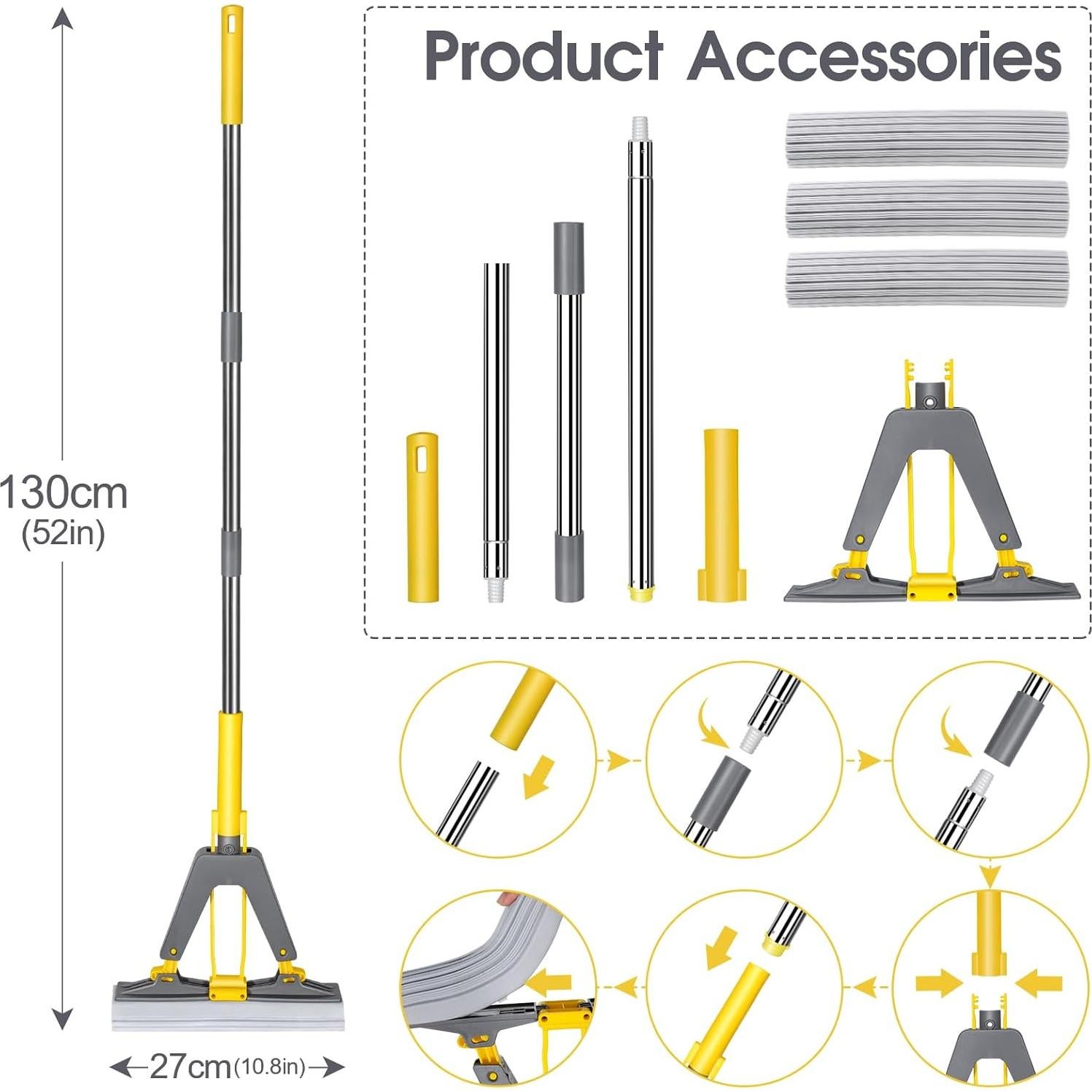 Mop de Esponja Masthome con Rodillo y 3 Recambios PVA