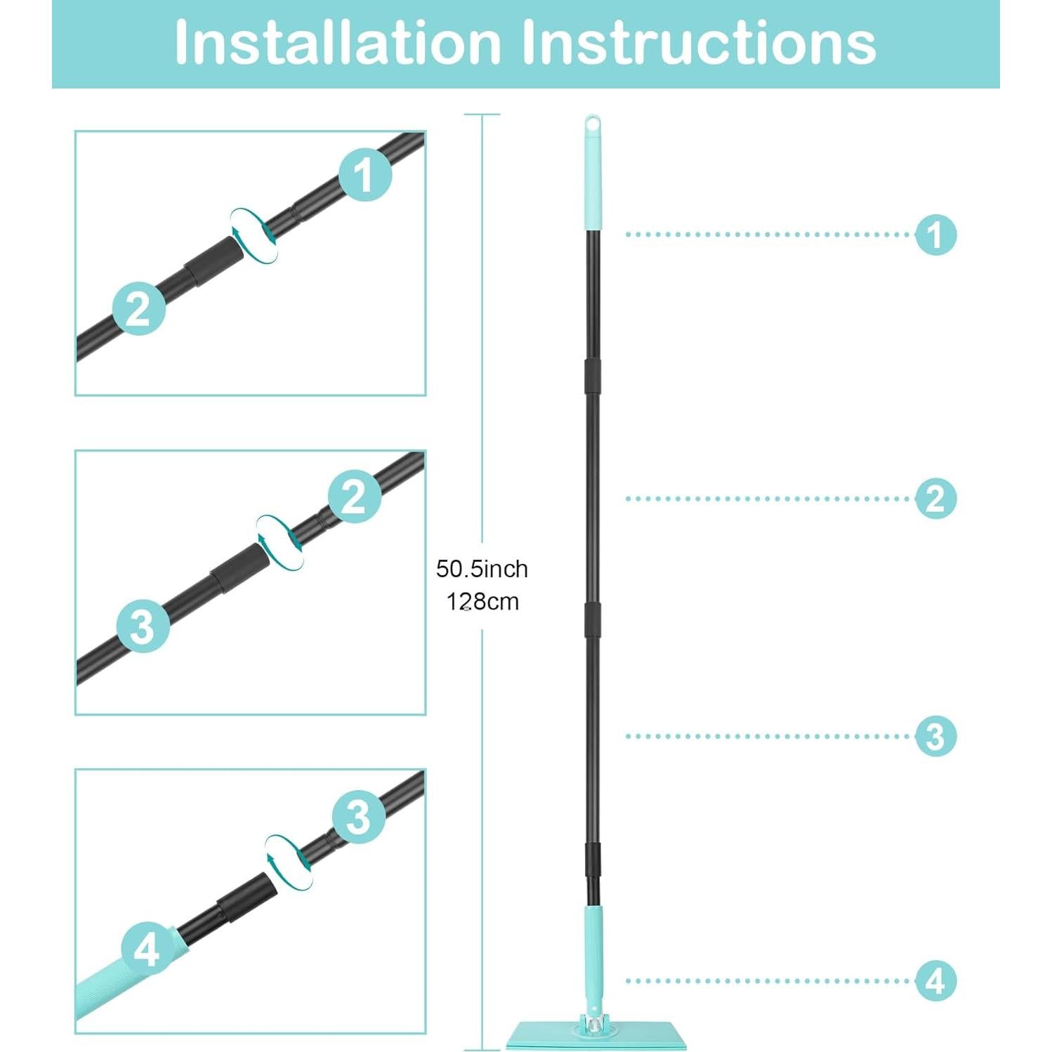 Mopa Barrendero KeFanta 2-en-1 con 20 Paños Secos y 1 de Microfibra