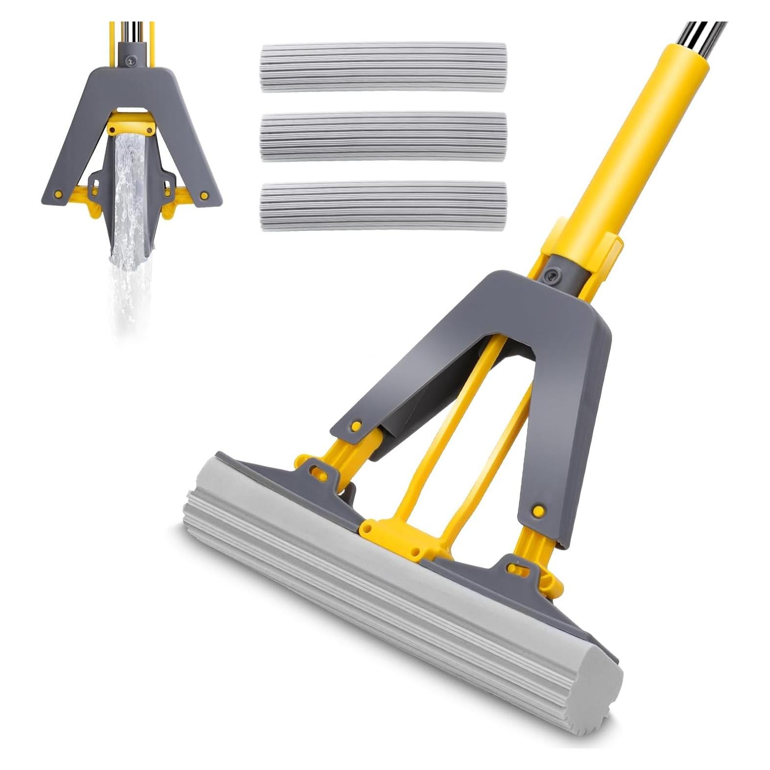 Mopa de Esponja Nolopau con Mango de Acero Inoxidable y 3 Recambios