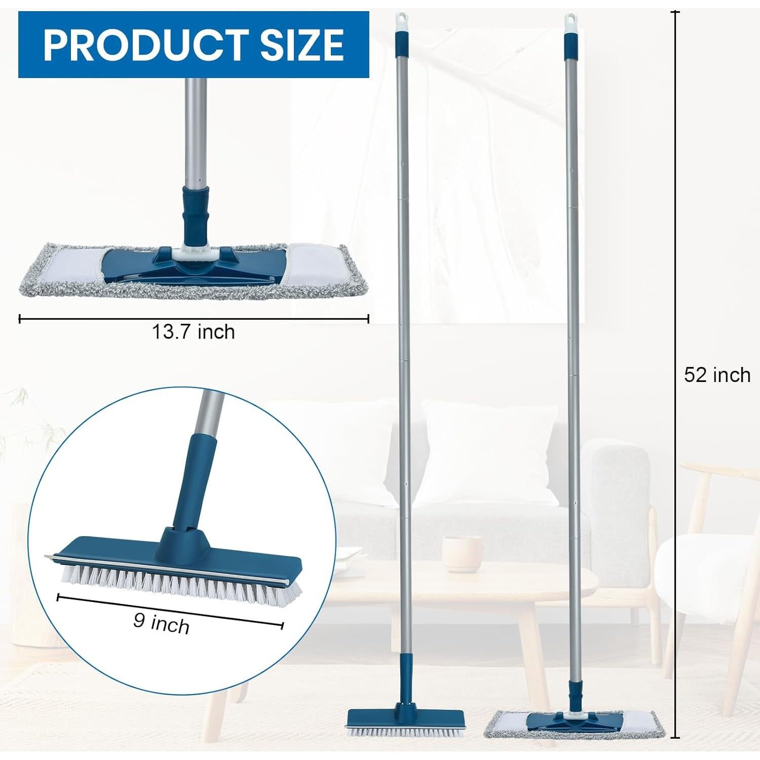 Juego de Mopa y Cubo Plegable TrueYee 9.5L Microfibra