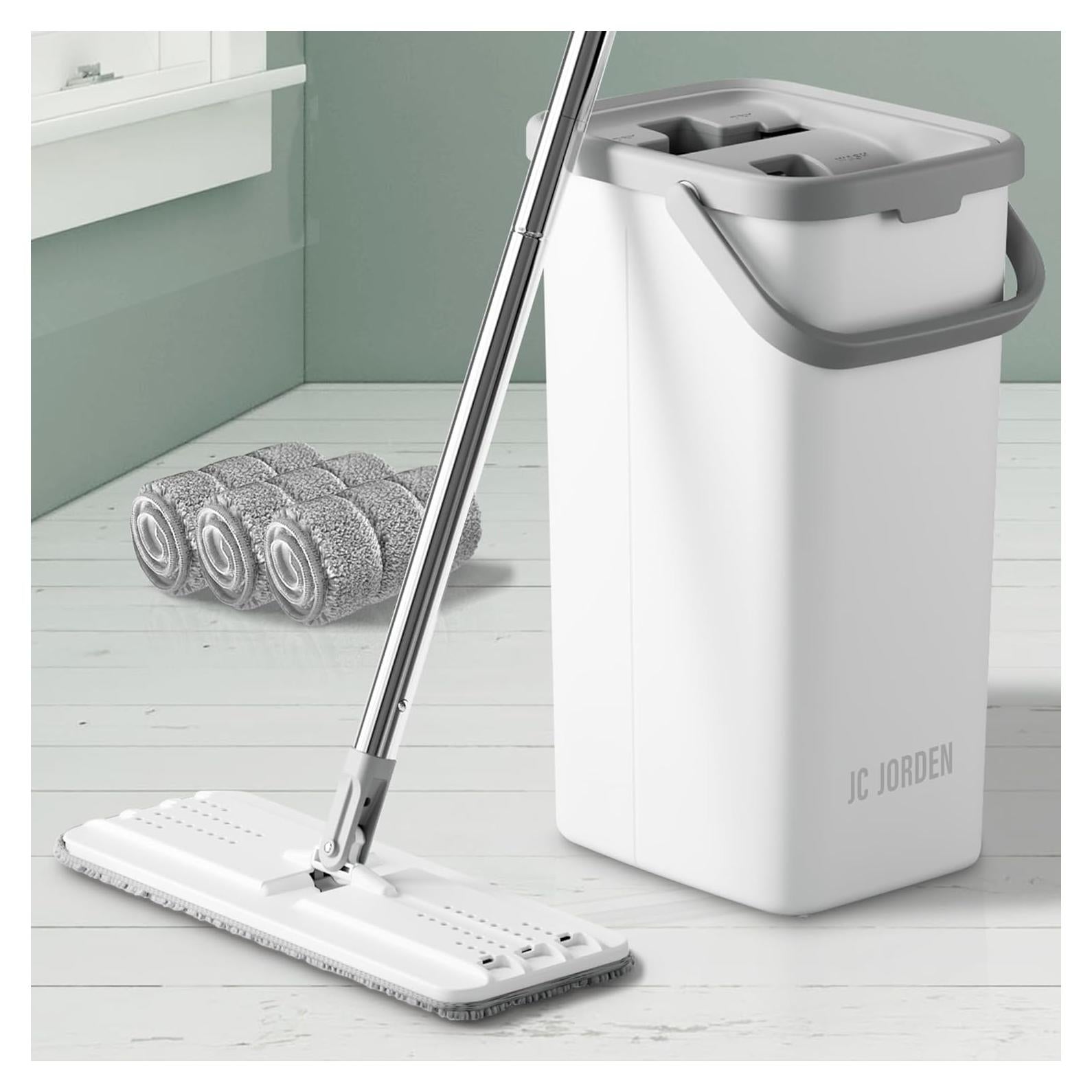 Juego de Mopas Planas y Cubo Escurridor JC Jorden 3 Paños