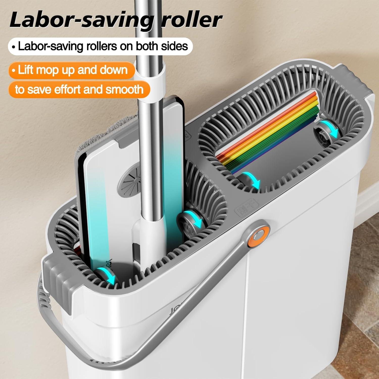 Juego de trapeador y cubo CTIME 40 cm con 4 almohadillas