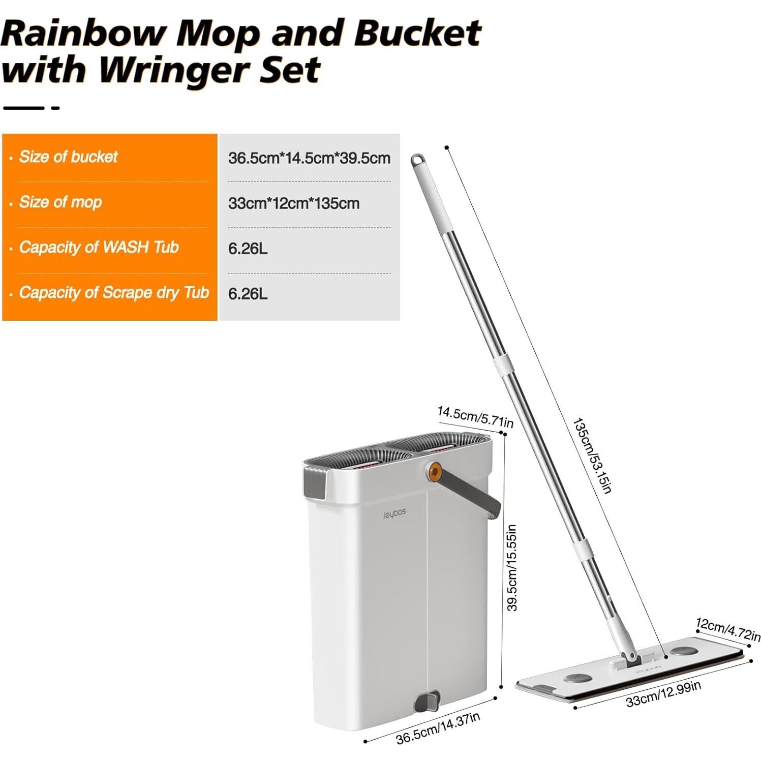 Juego de trapeador y cubo CTIME 40 cm con 4 almohadillas