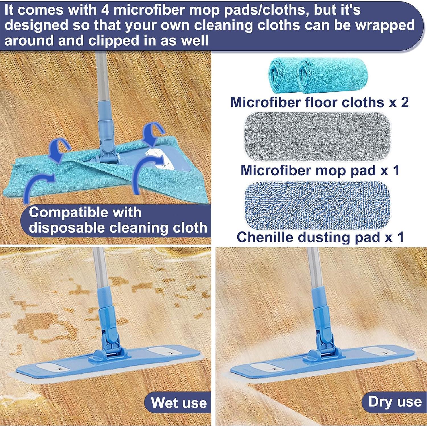 Mop de Microfibra SOOCAN 2 en 1 con Almohadillas Lavables