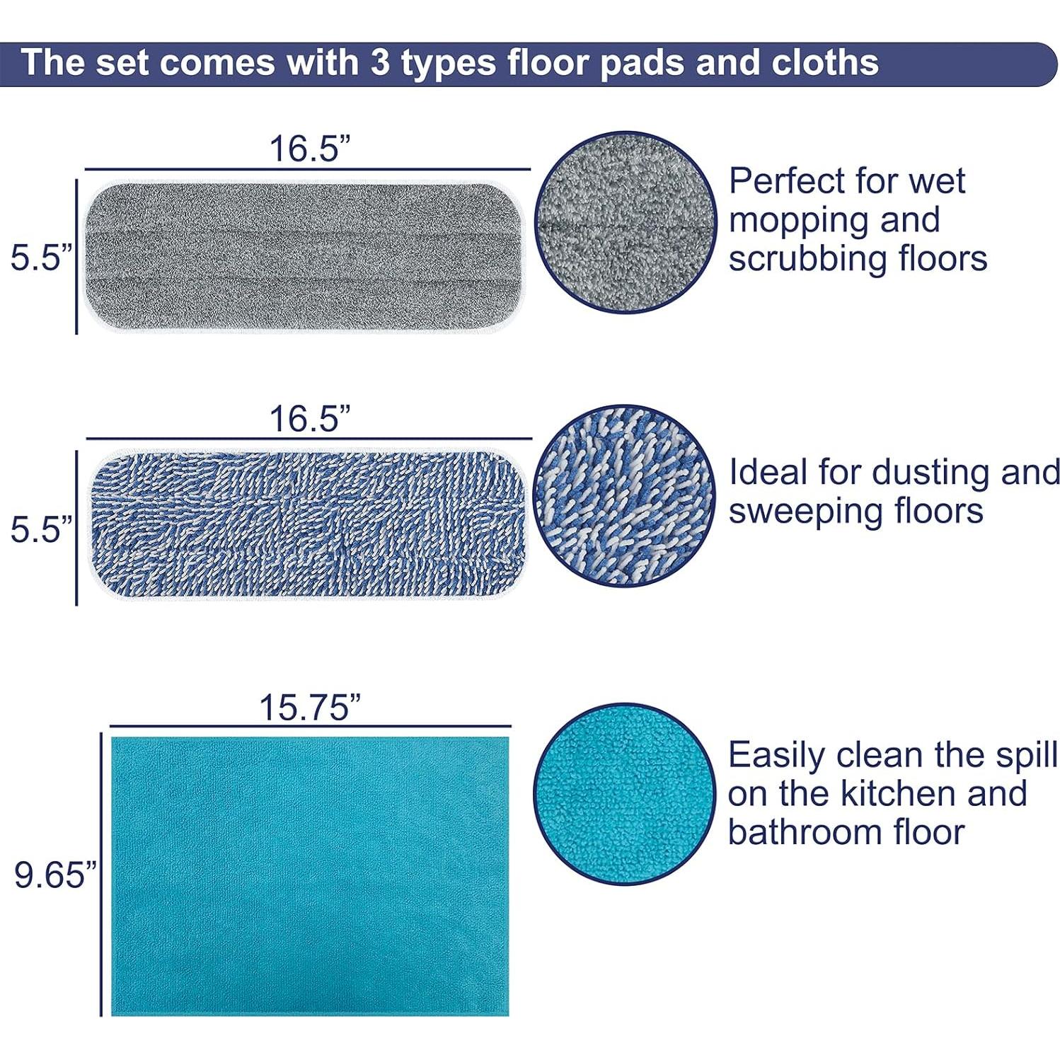 Mop de Microfibra SOOCAN 2 en 1 con Almohadillas Lavables