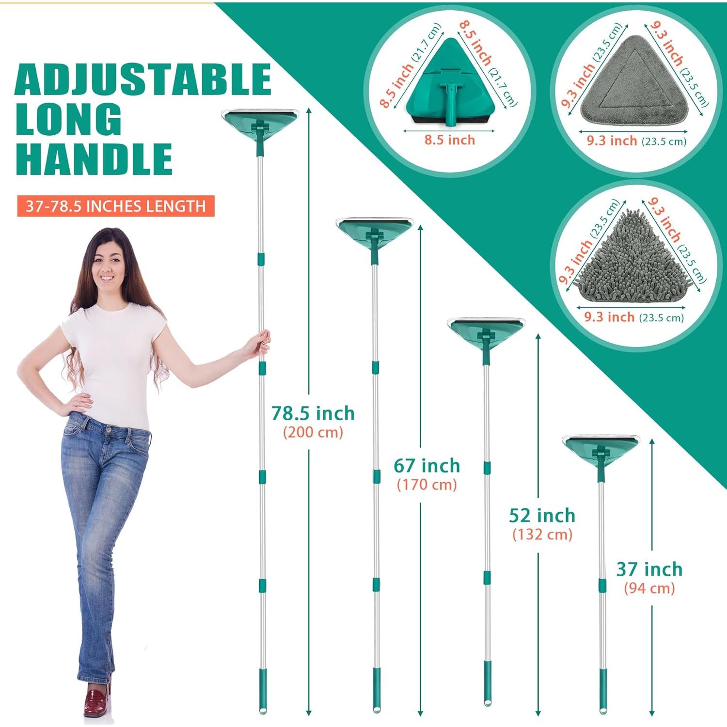 Mopa Limpiadora de Pared JEHONN 208 cm con 6 Almohadillas