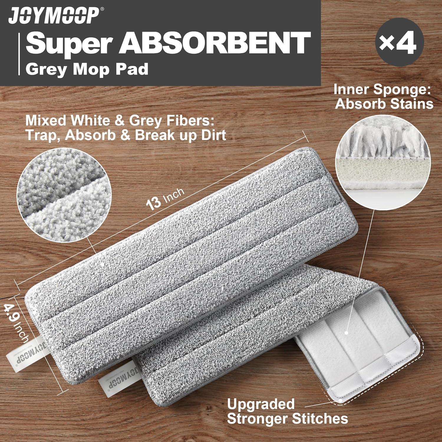 Almohadillas de Microfibra JOYMOOP 33 cm para Mopas Planas - 4 Pcs