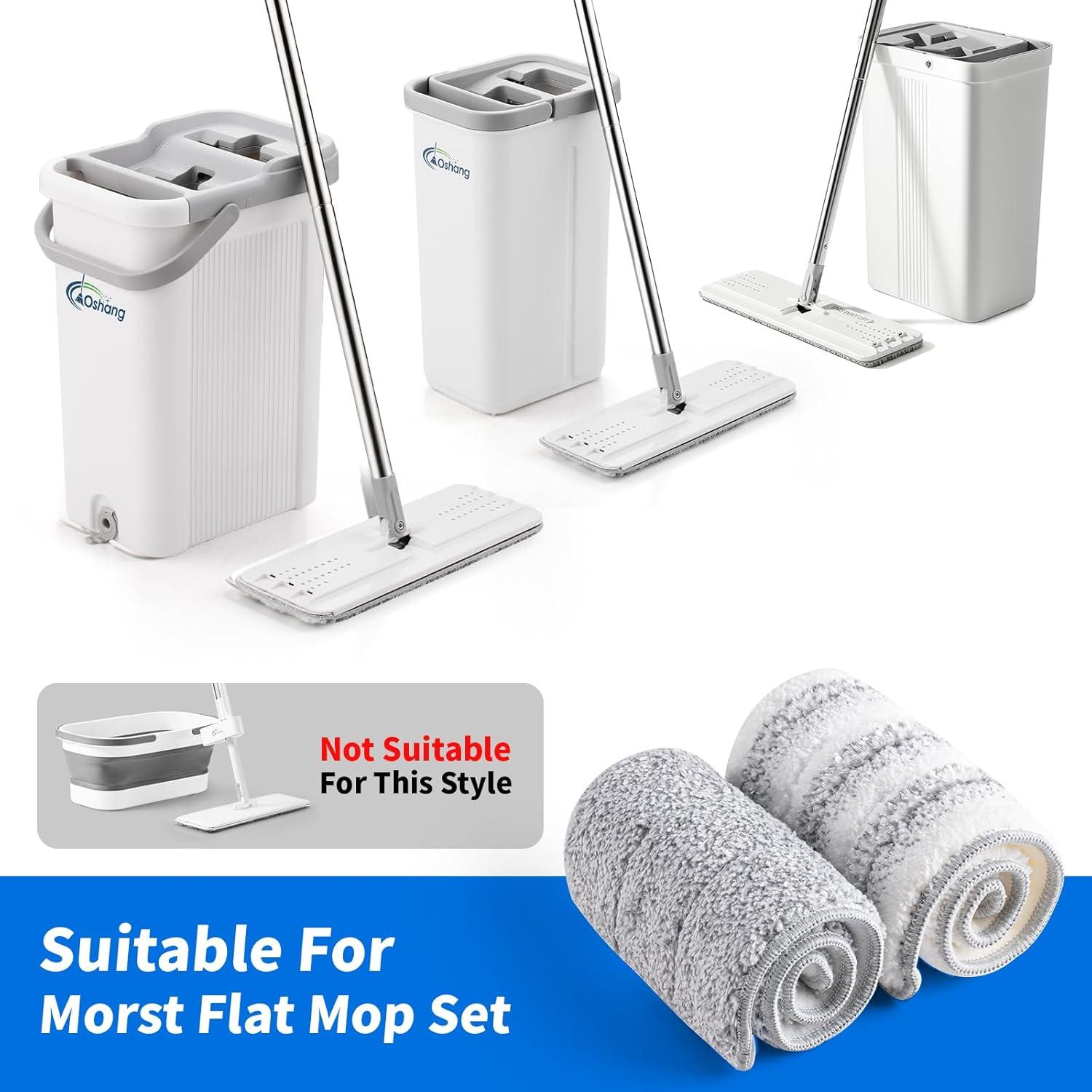 Cabeza de Mopa Plano Oshang Microfibra 33x12.5cm Blanco/Gris