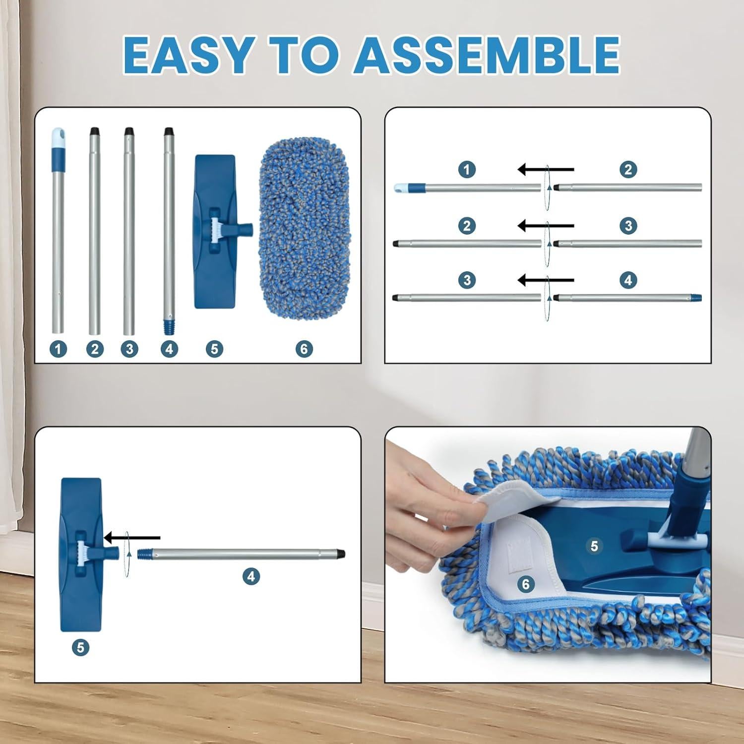 Mopa de Polvo MAVRIZ 147 cm Microfibra Rotativa 360°